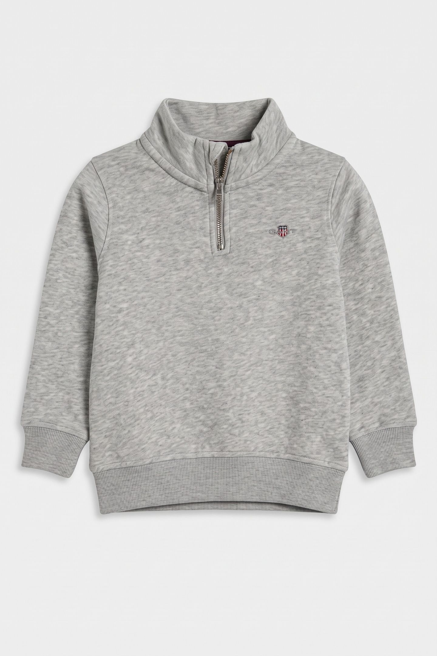KIDS UNISEX SHIELD HALF ZIP SWEAT LIGHT GREY MELANGE 2