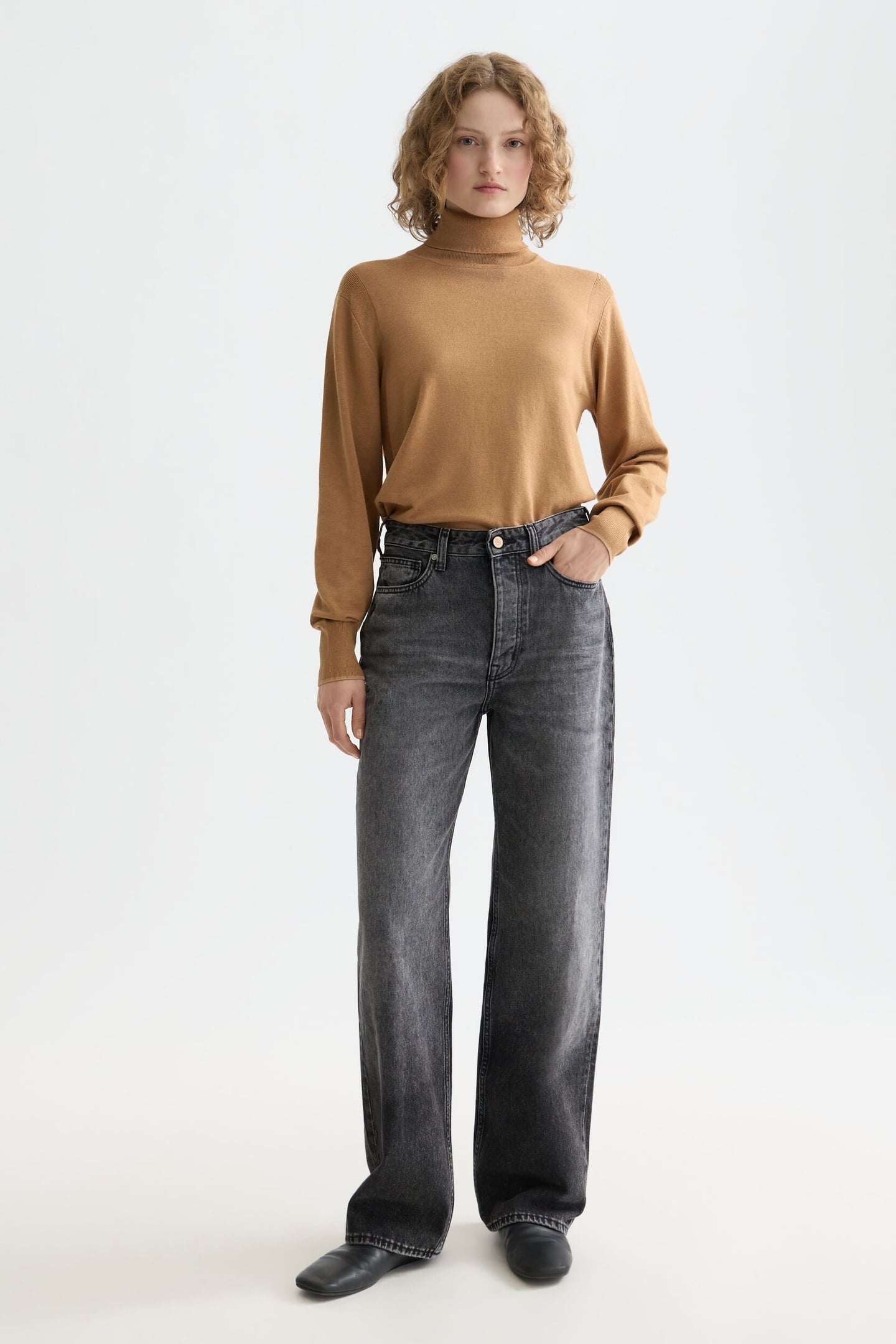 ROLL NECK RELAXED PULLOVER TOBACCO MELANGE 2