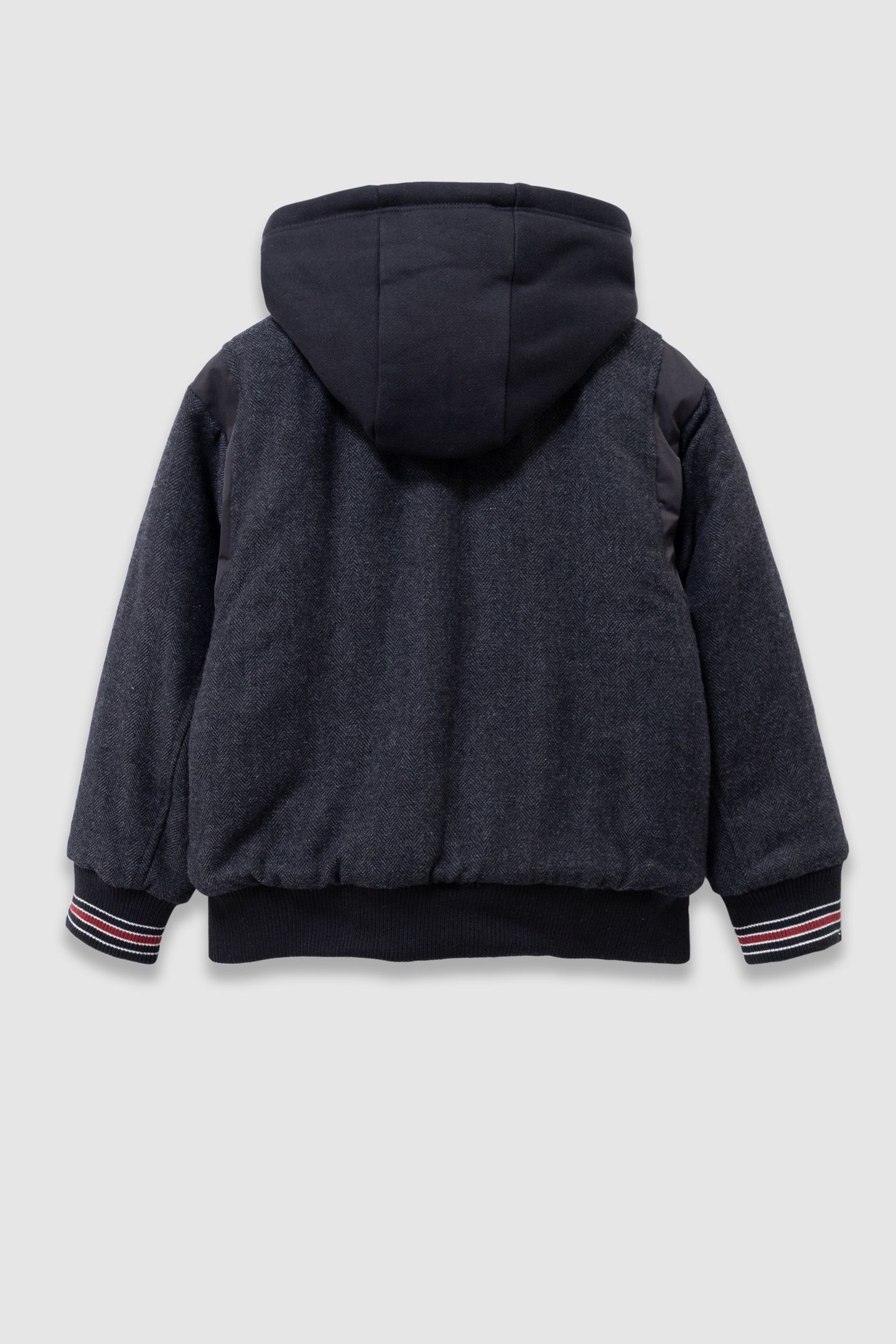 BOYS’ BLACK AND GREY REVERSIBLE VARSITY-STYLE JACKET 2