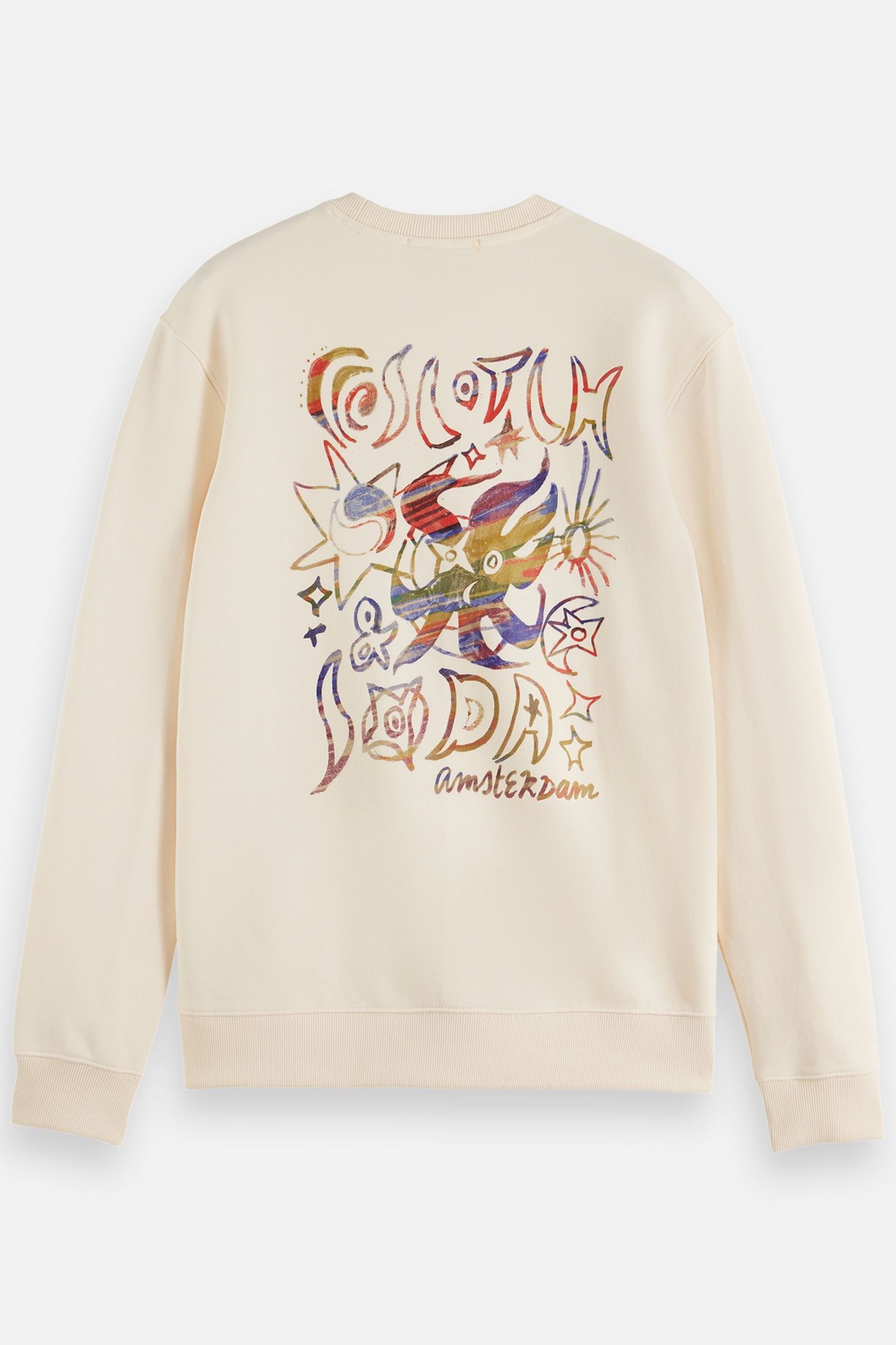 FRONT AND BACK ARTWORK REGULAR-FIT SWEATSHIRT LIGHT BEIGE 2