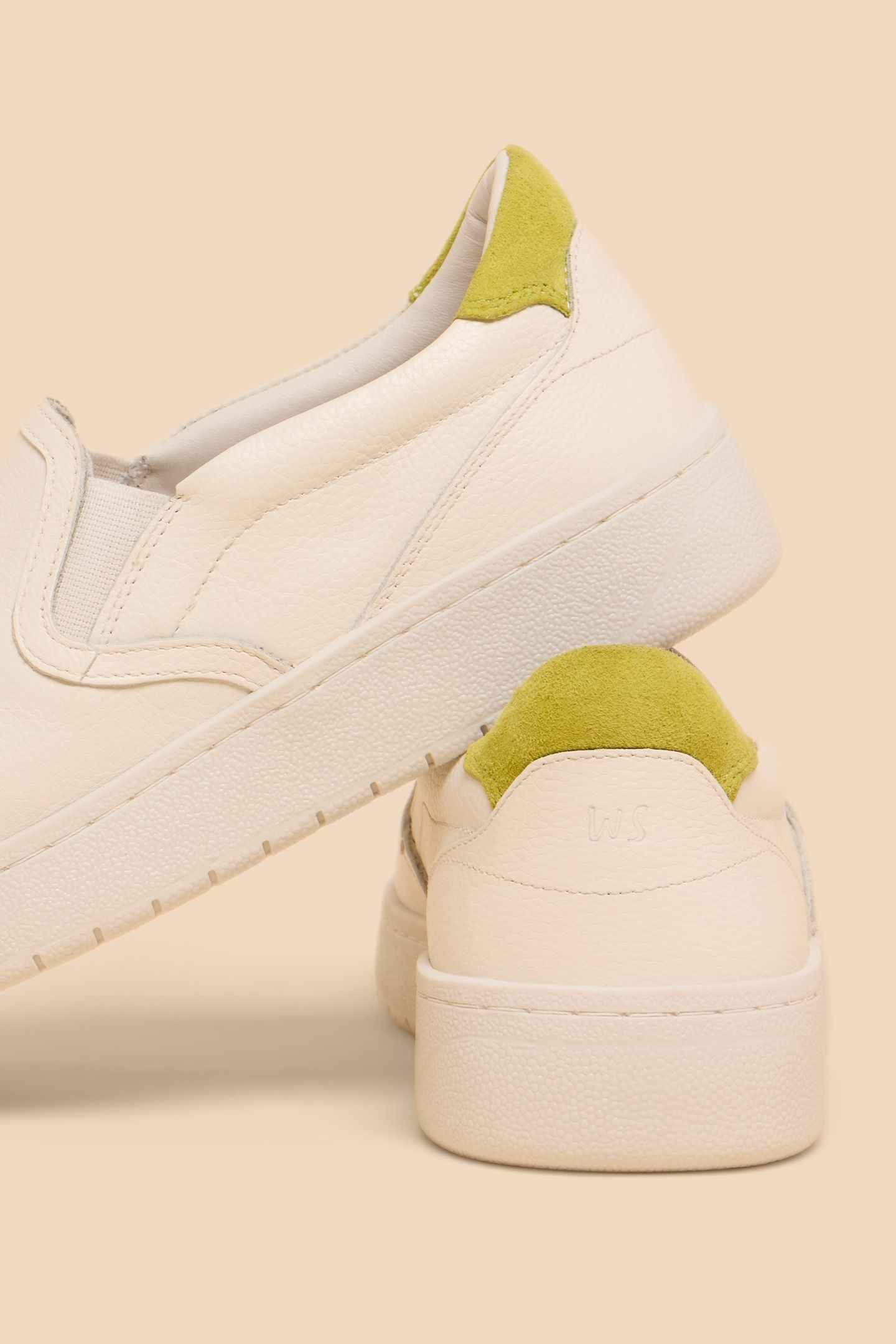 PRIMROSE LEATHER SLIP ON BRIL WHITE 3
