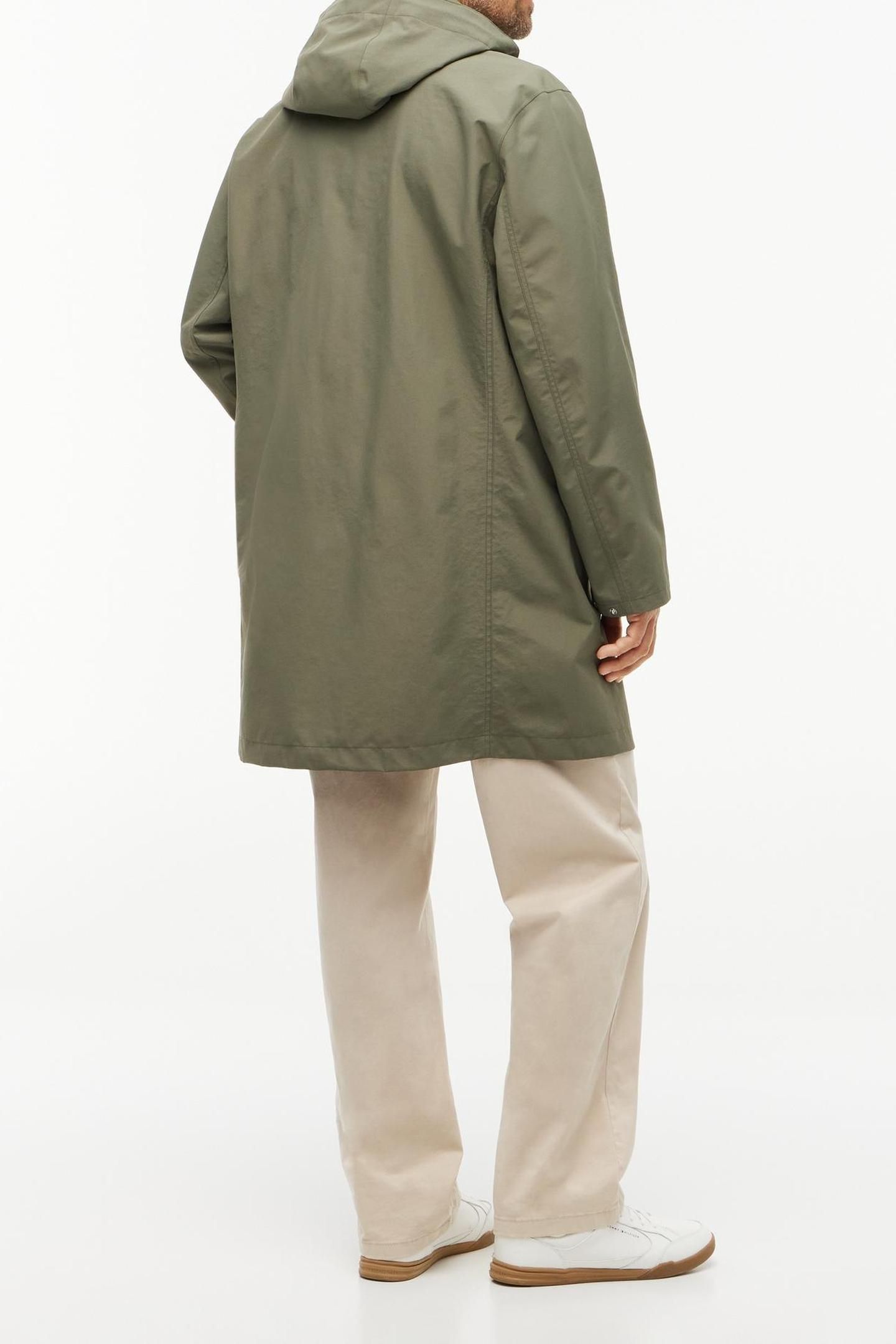 3-LAYER HOODED MAC COAT GREEN 2