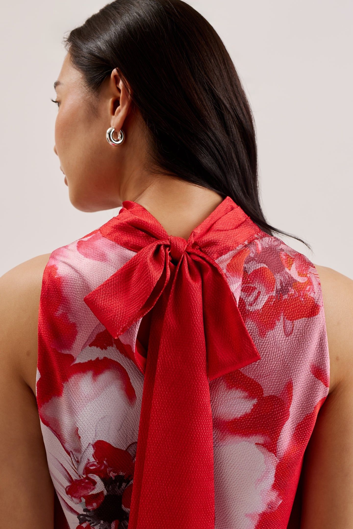 KOHANA COWL NECK SLEEVELESS PRINTED RED 5