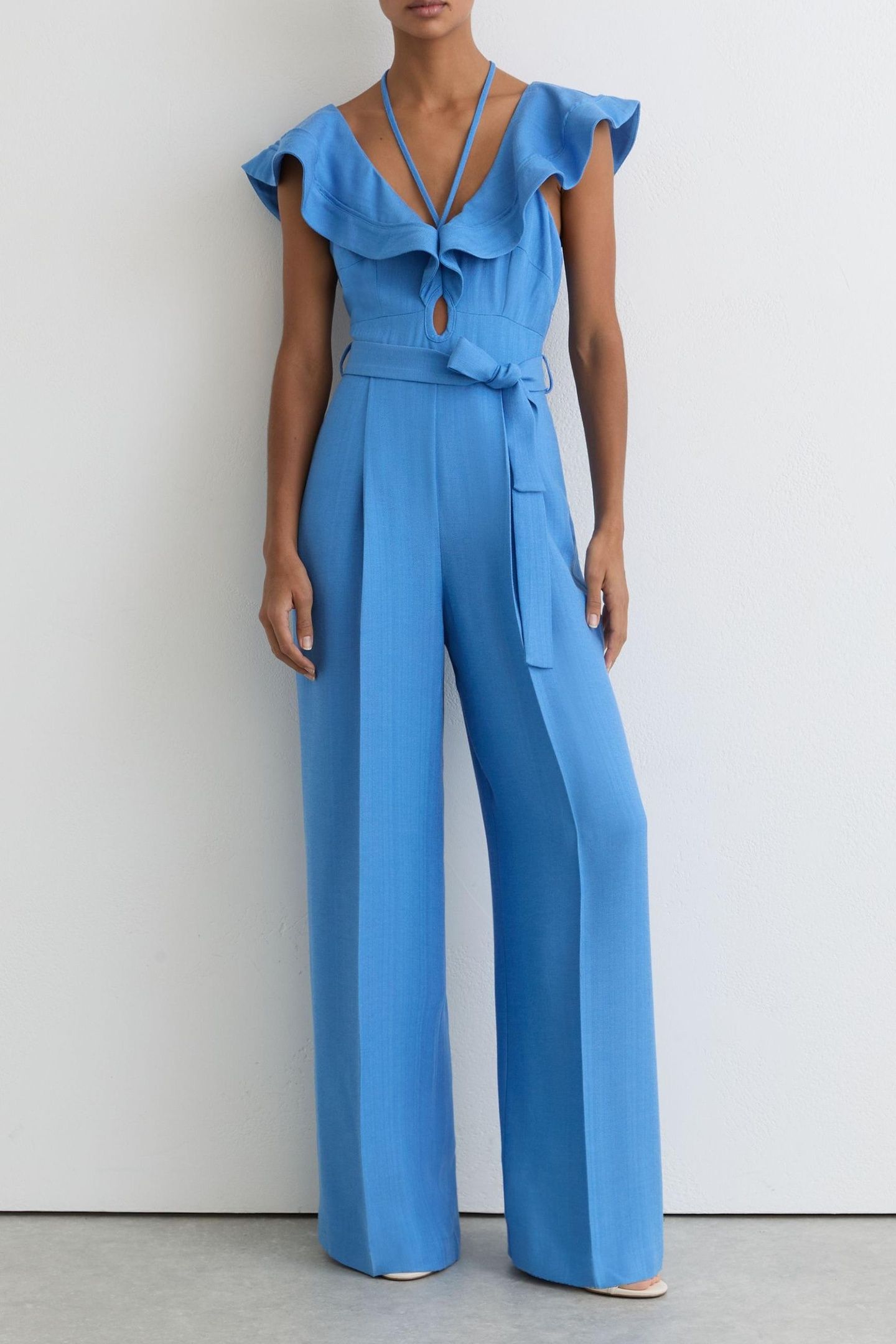 FRILL DETAIL JUMPSUIT BLUE 1