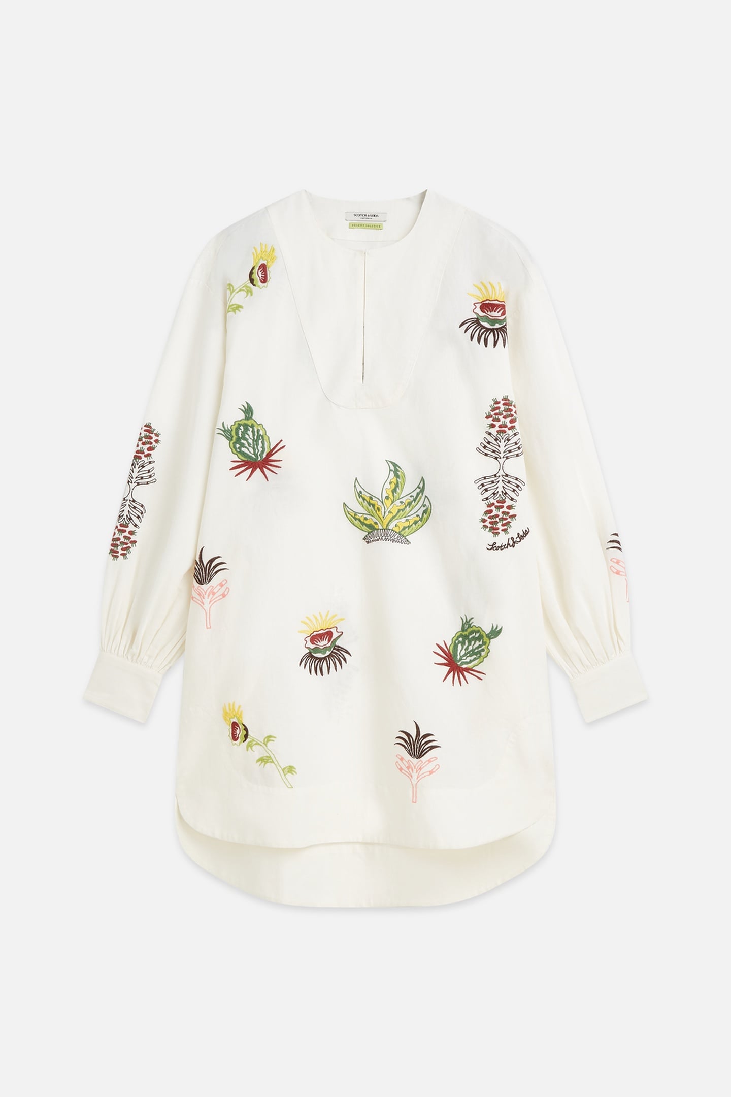 EMBROIDERED SHORT BIB DRESS EGGNOG 4