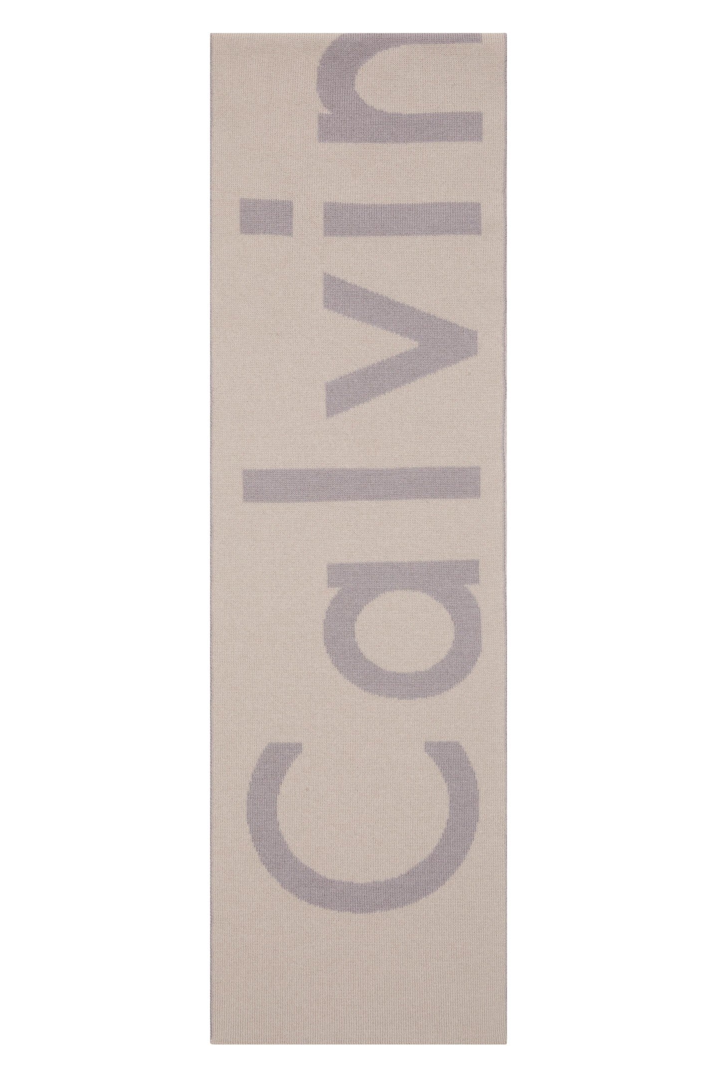 BOLD LOGO 2-TONE WOOL SCARF QUIET GRAY/CHISELED STONE 1