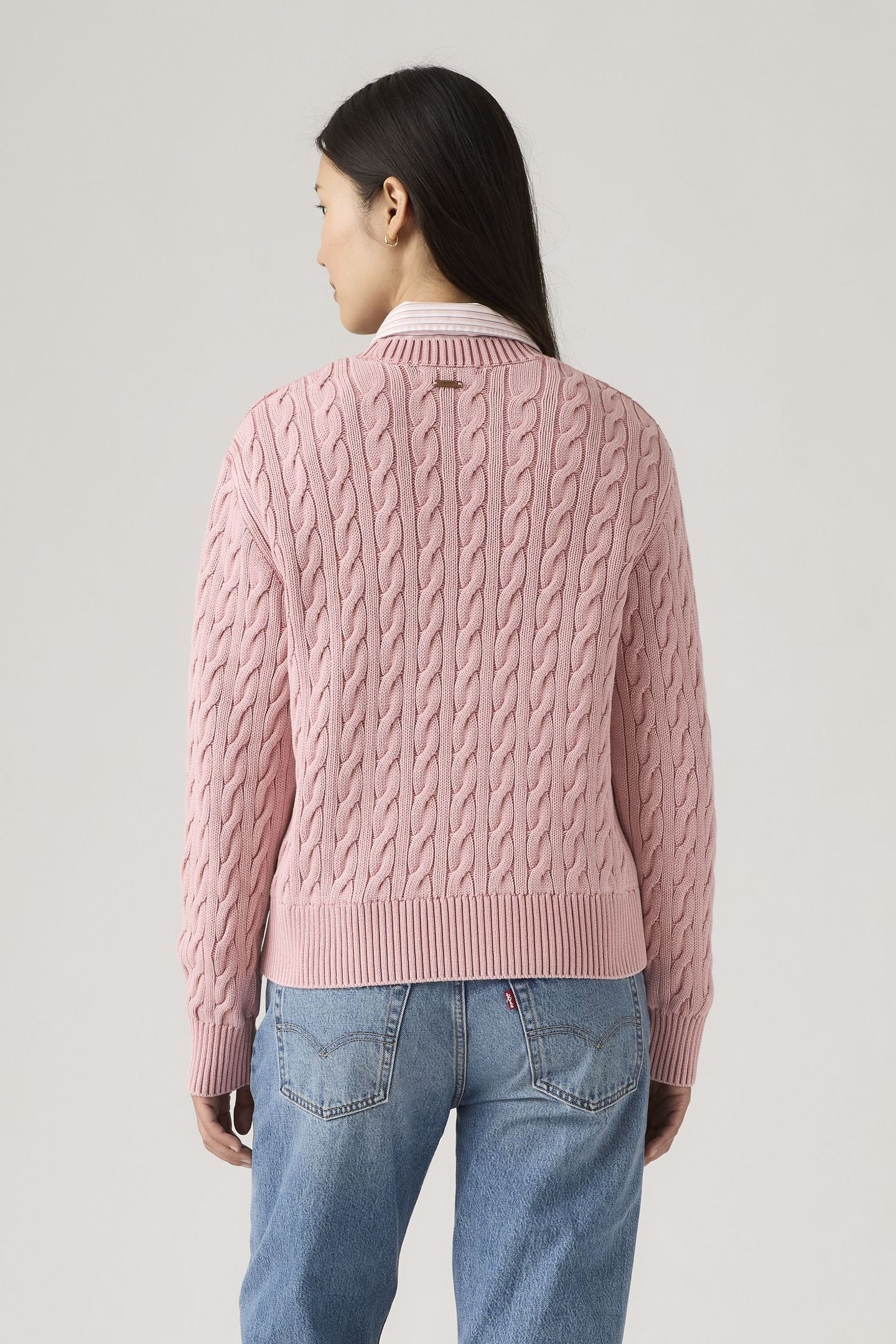 BOYFRIEND CABLE CREWNECK PULLOVER 2
