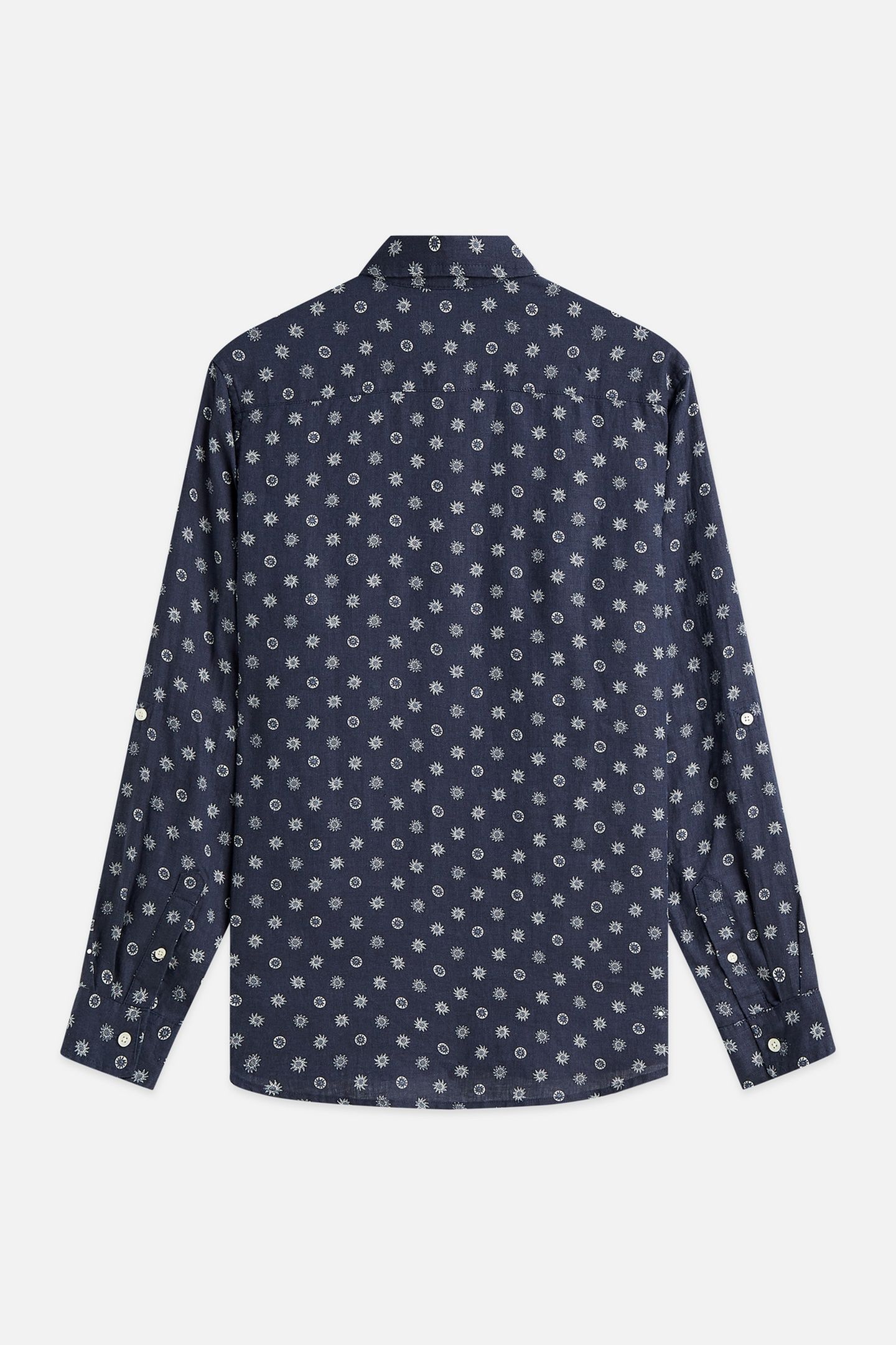 PRINTED LINEN REGULAR-FIT SHIRT NAVY 5