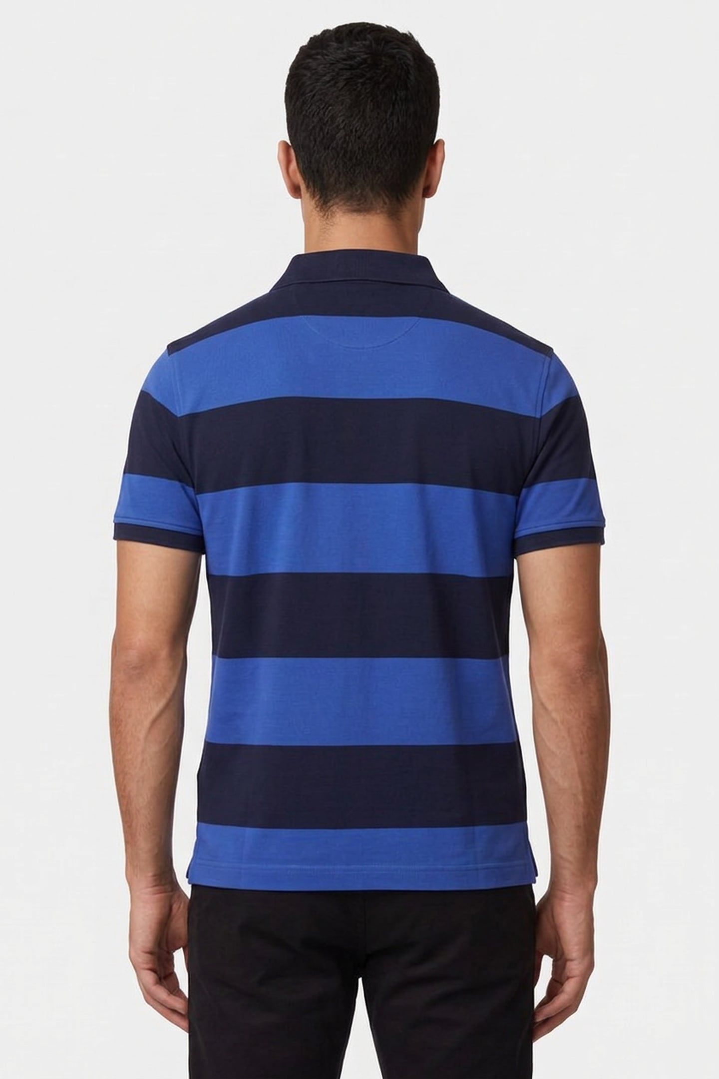 BLOCK STRIPE POLO ROYAL BLUE 2