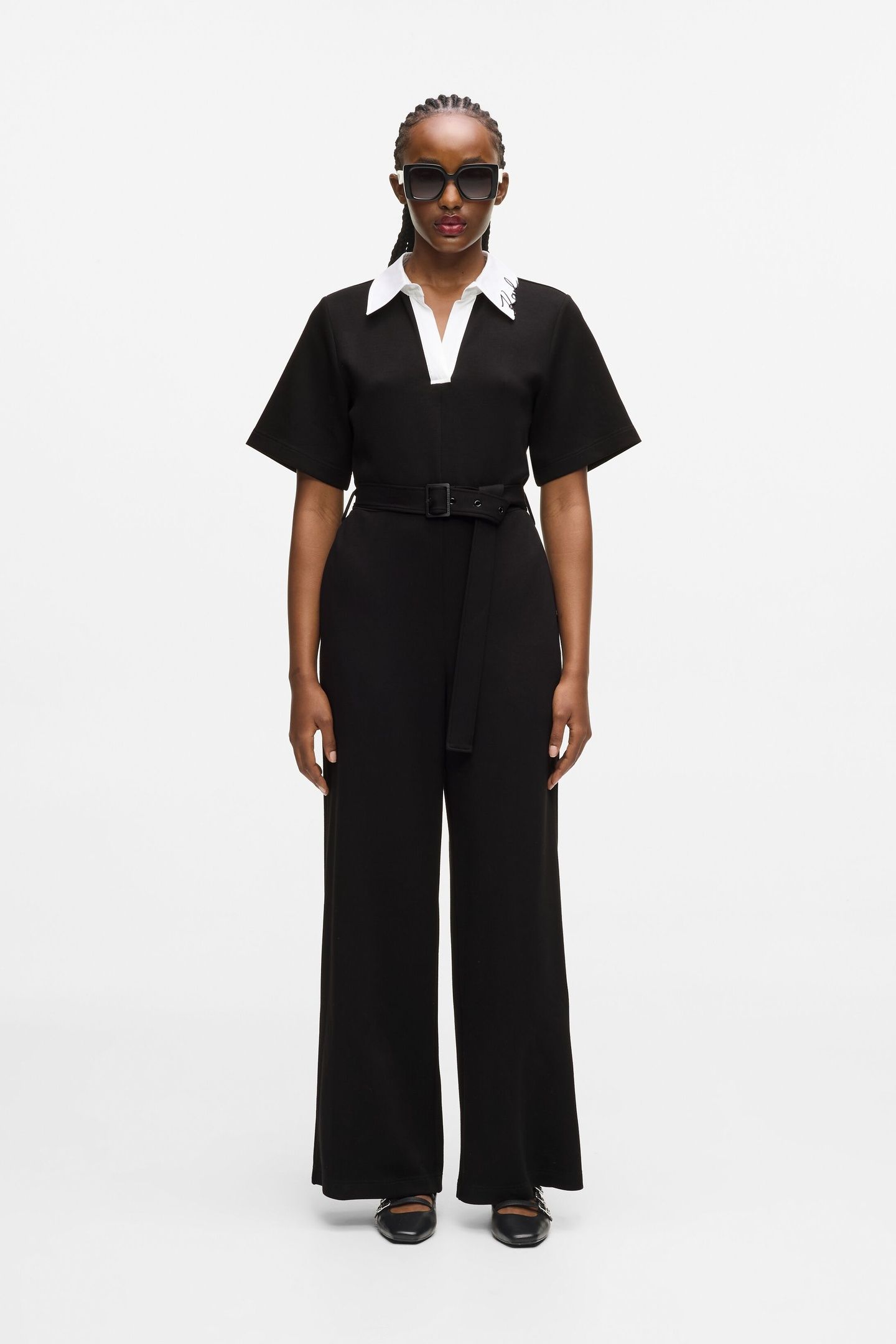 SIGNATURE COLLAR JUMPSUIT BLACK 1