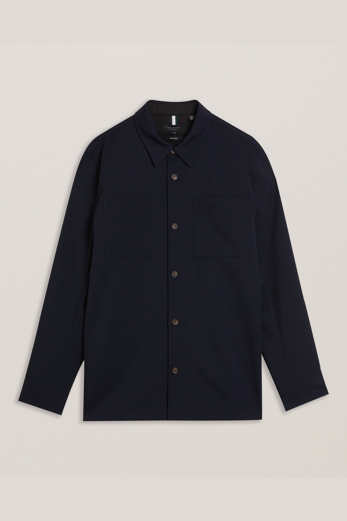 NALFANS LS WOOL BLEND TWILL OVER SHIRT NAVY 4