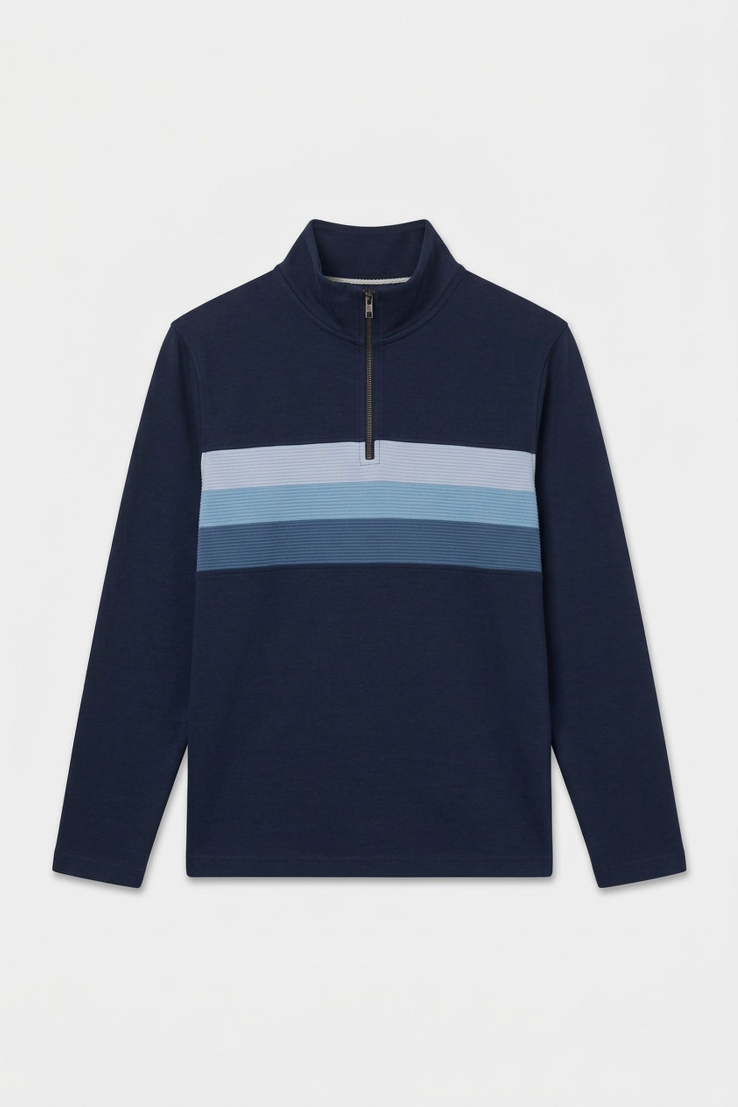 LONGMNJ OMBRE DETAIL HALF ZIP SWEASHIRT NAVY 3
