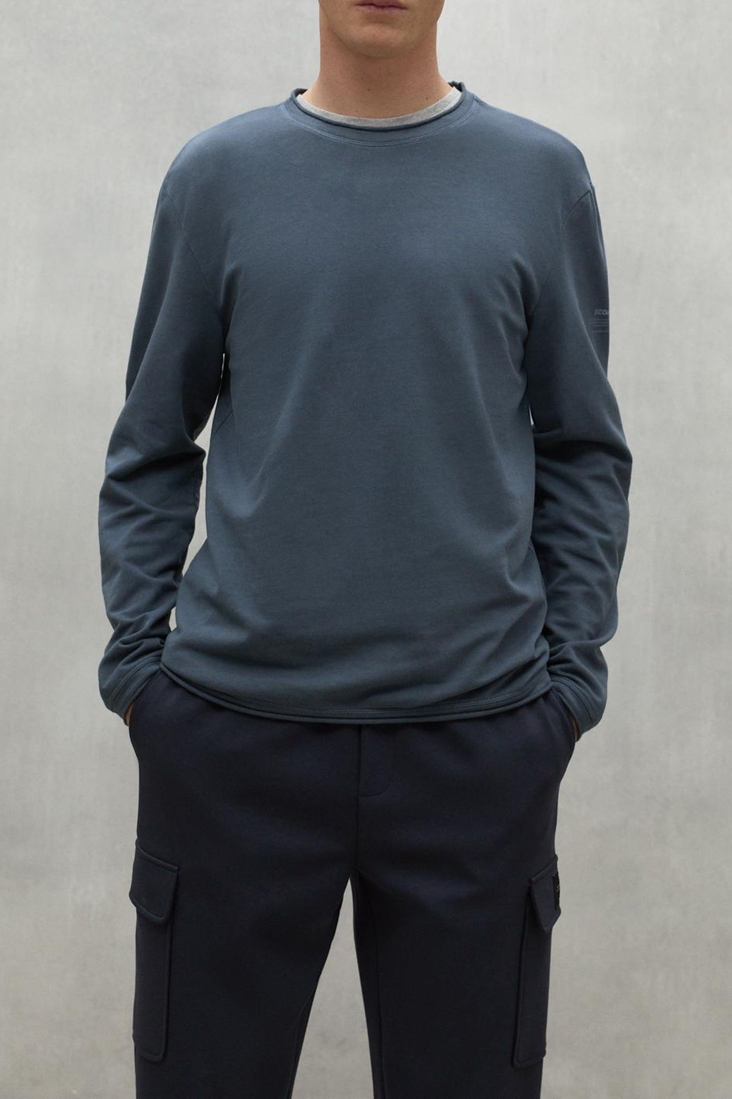NOWALF LONG SLEEVE T-SHIRT STEEL BLUE 1
