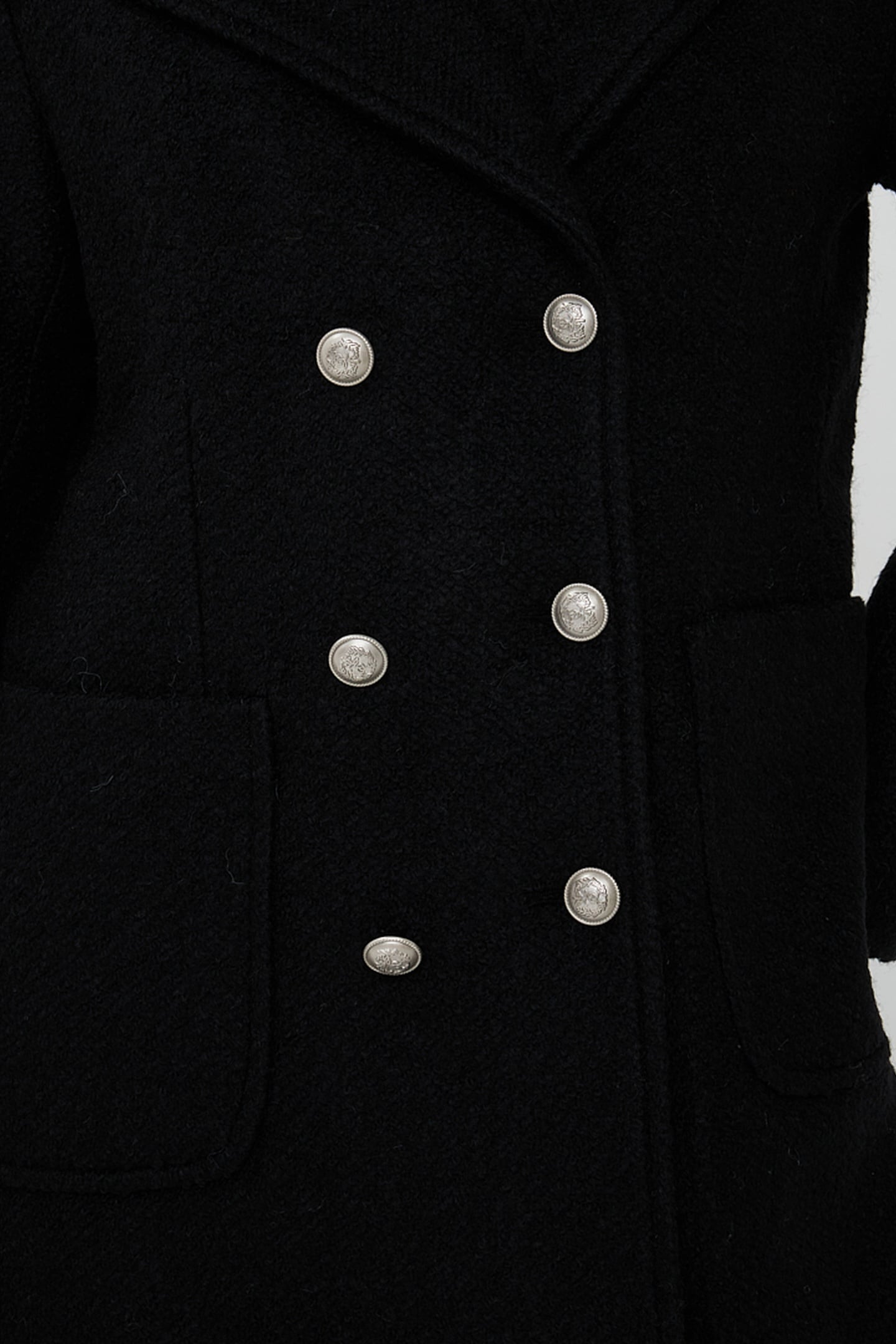 COAT DOUBLE BREASTED BOUCLE BLACK 8