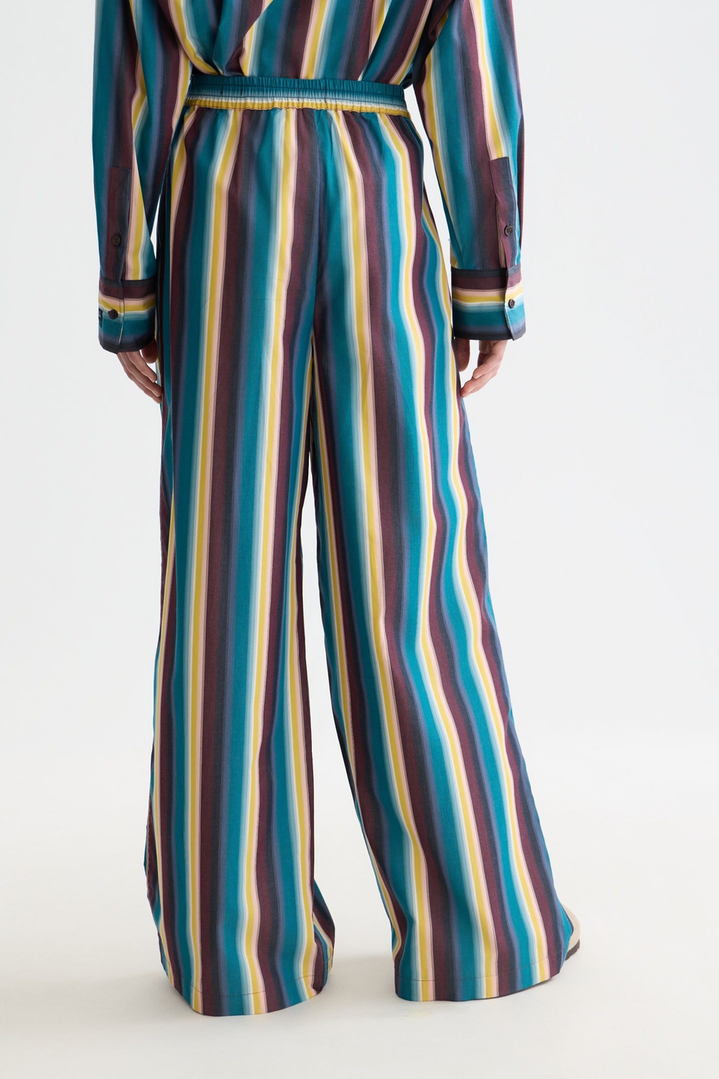 ELENI - HIGH RISE WIDE LEG STRIPED PANTS EL COSMICO STRIPE D 2