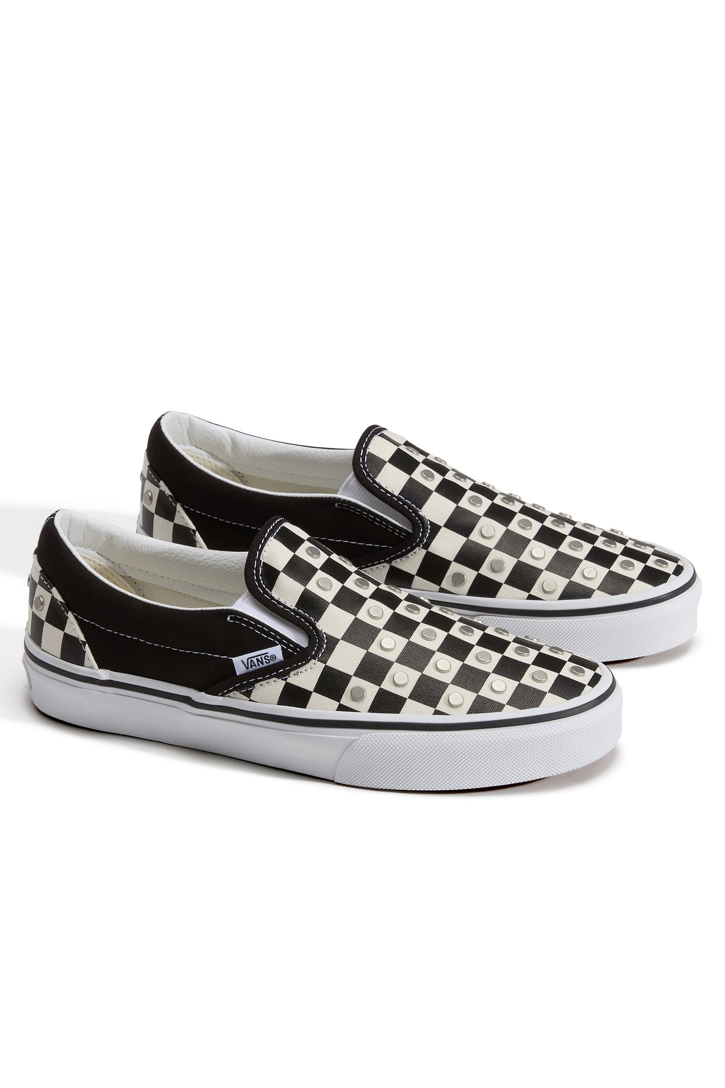 UNISEX CLASSIC SLIP-ON CHECKERBOARD STUDS BLACK 3