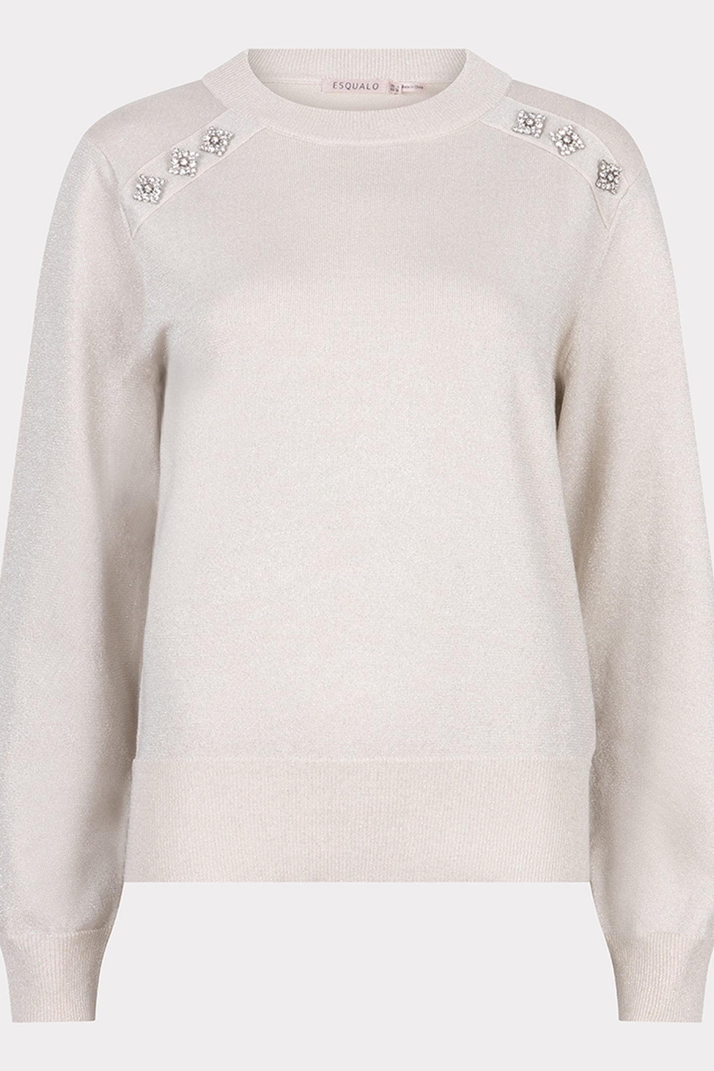 SWEATER ROUNDED NECK LUREX LIGHT GREY 1