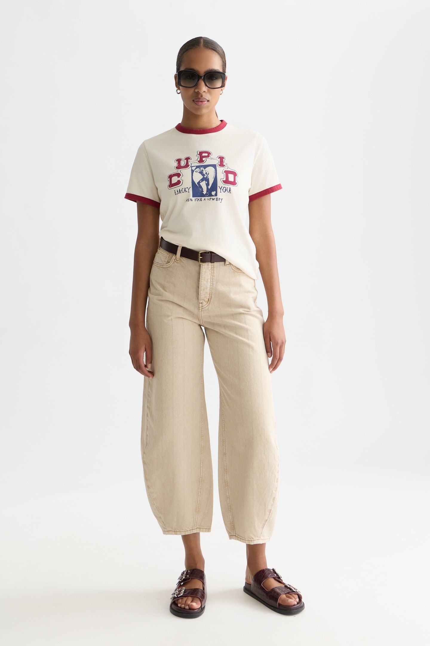 REGULAR-FIT T-SHIRT WITH CONTRAST BINDING EGGNOG 3
