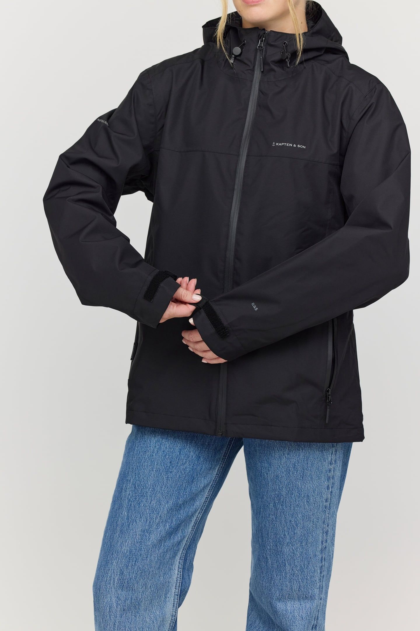 UNISEX HEAVY RAIN JACKET TOP LAYER ALL BLACK 5