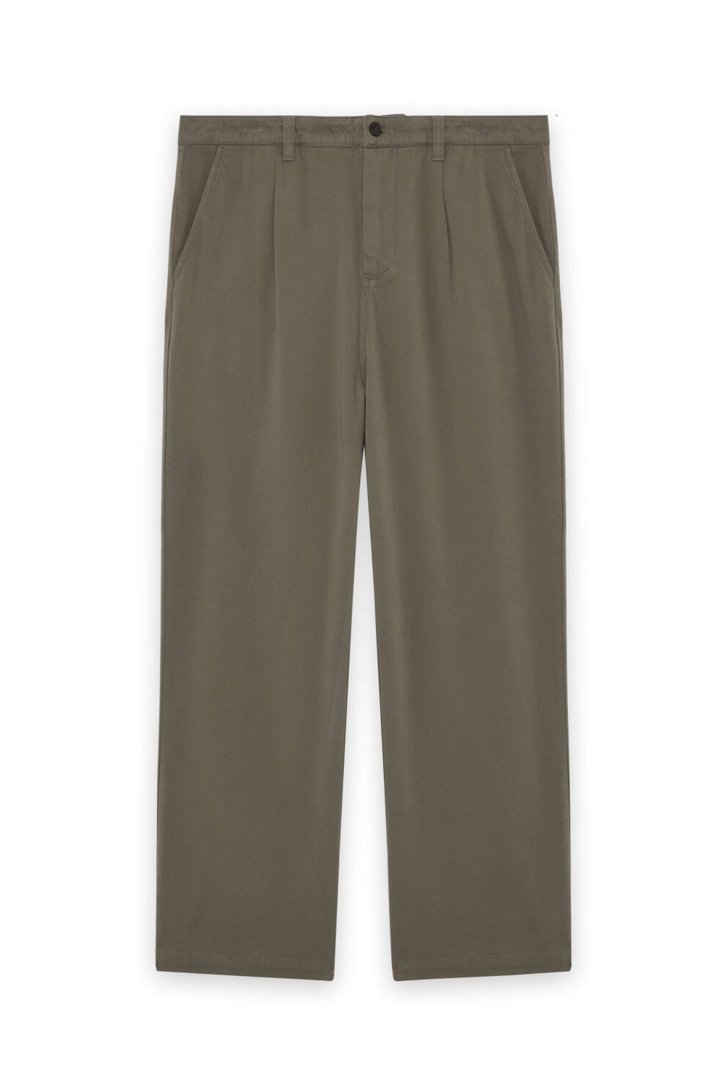 ENZYME WASH PLEATED TROUSER KHAKI ASH 4