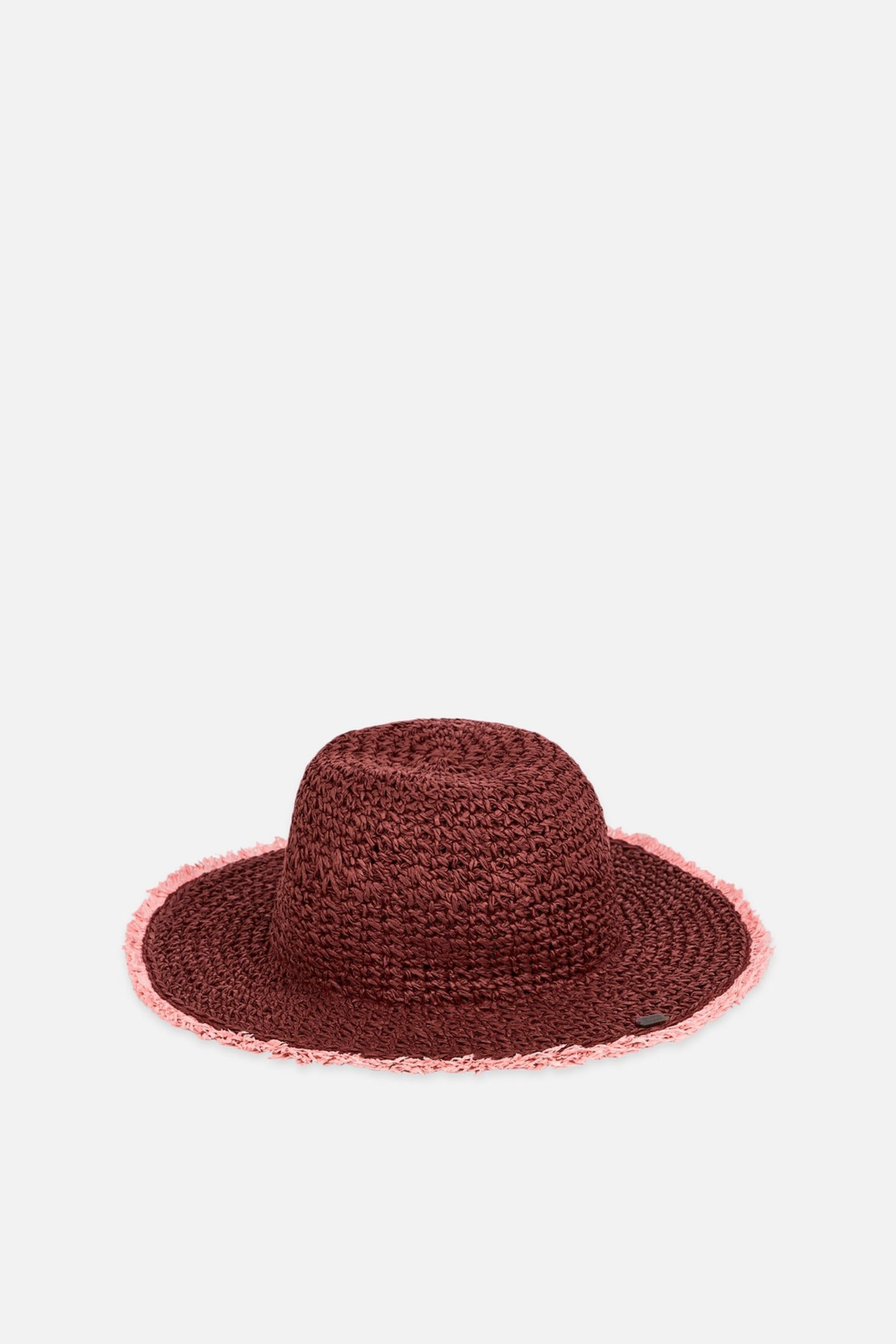 PAPER STRAW BUCKET HAT BURNT HENNA 1