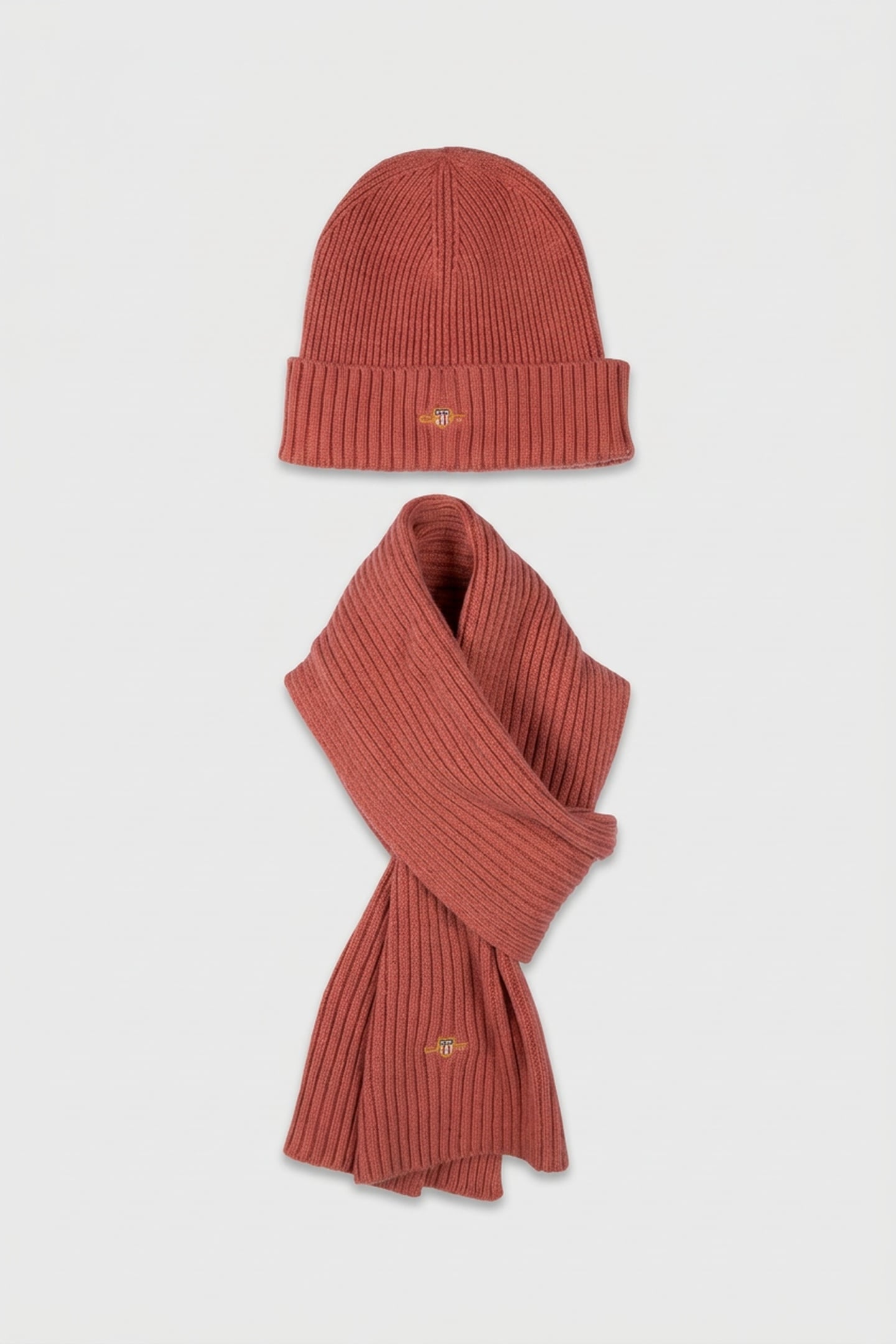 SHIELD BEANIE AND SCARF GIFT SET FADED BRICK 3