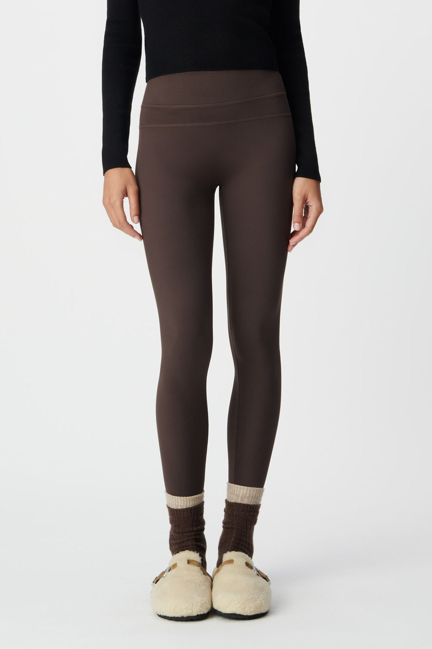 BROWN KNIT TAPERED TROUSERS 1