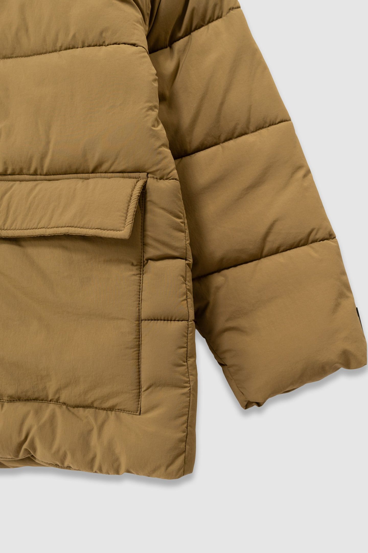 GIRLS’ KHAKI QUILTED SHORT COAT 5