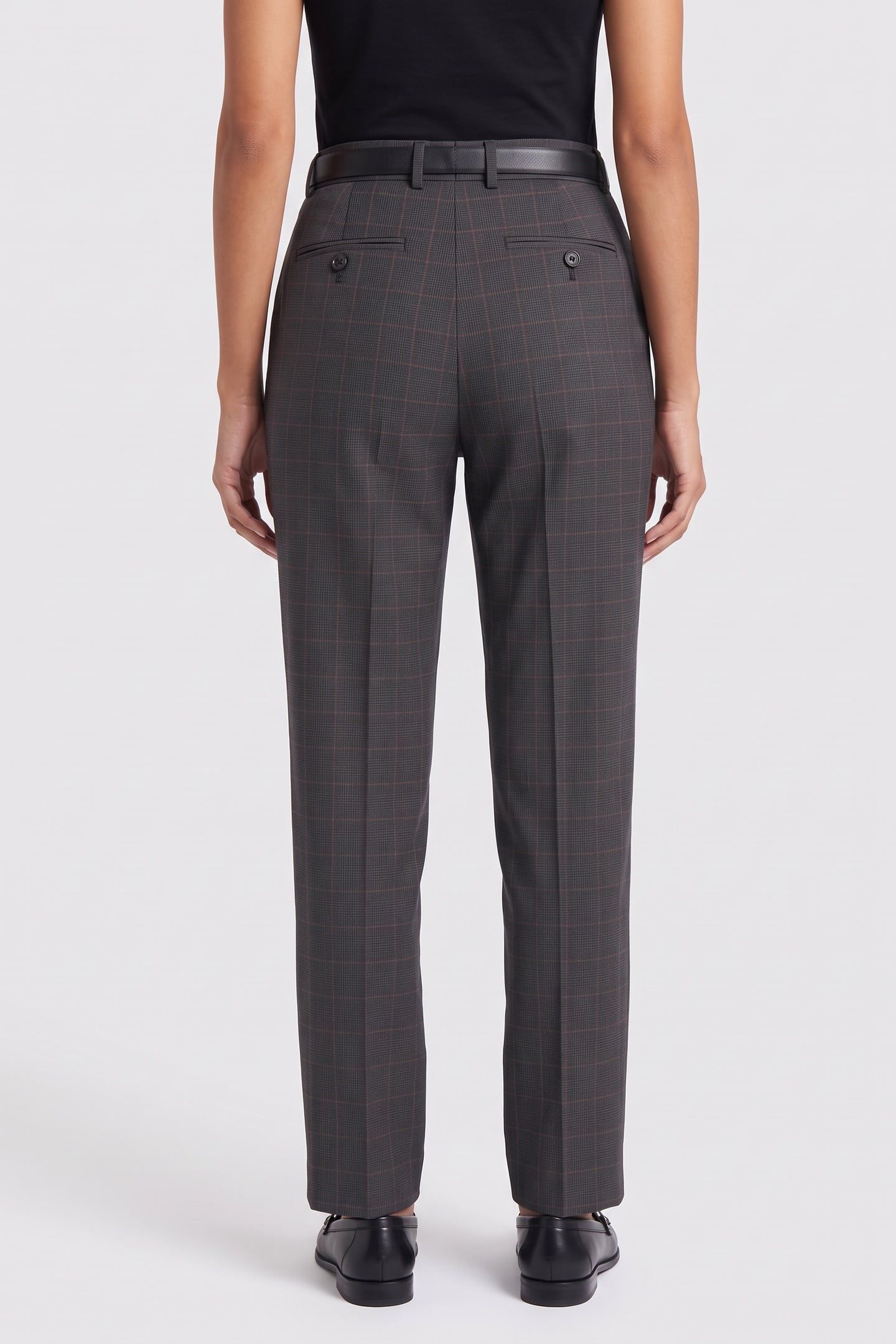 HOUNDSTOOTH WOOL TROUSERS MAGENTA 2