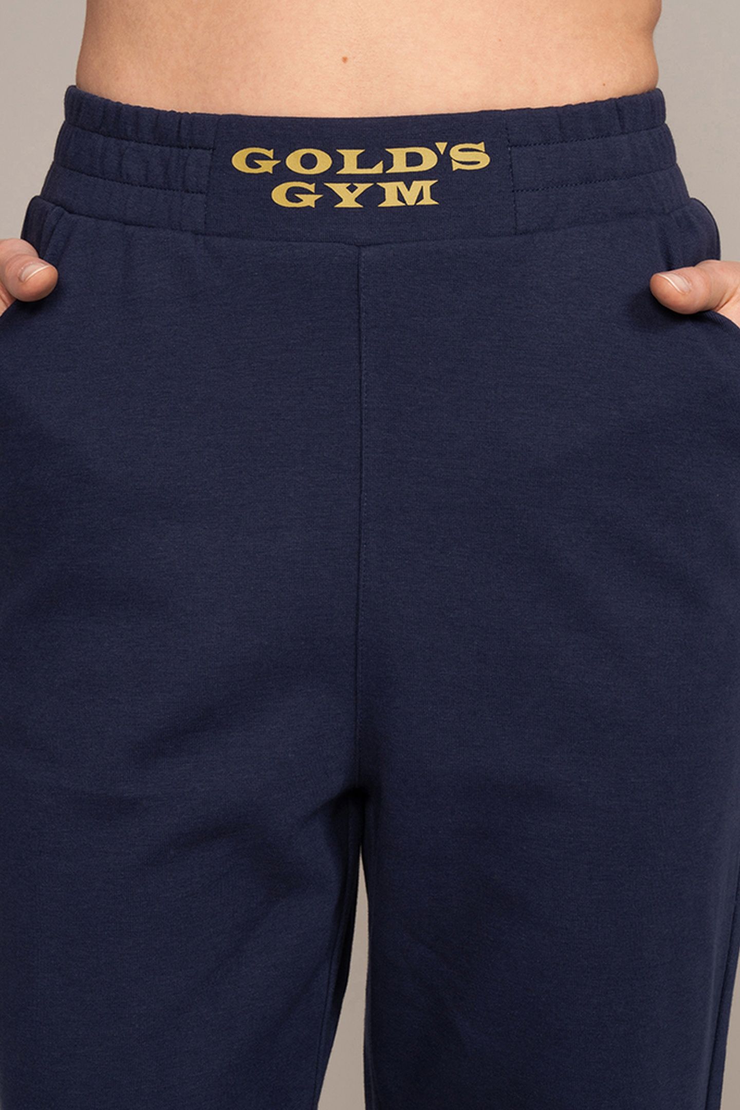 LADIES SWEAT PANTS RUBBER PRINT NAVY 4