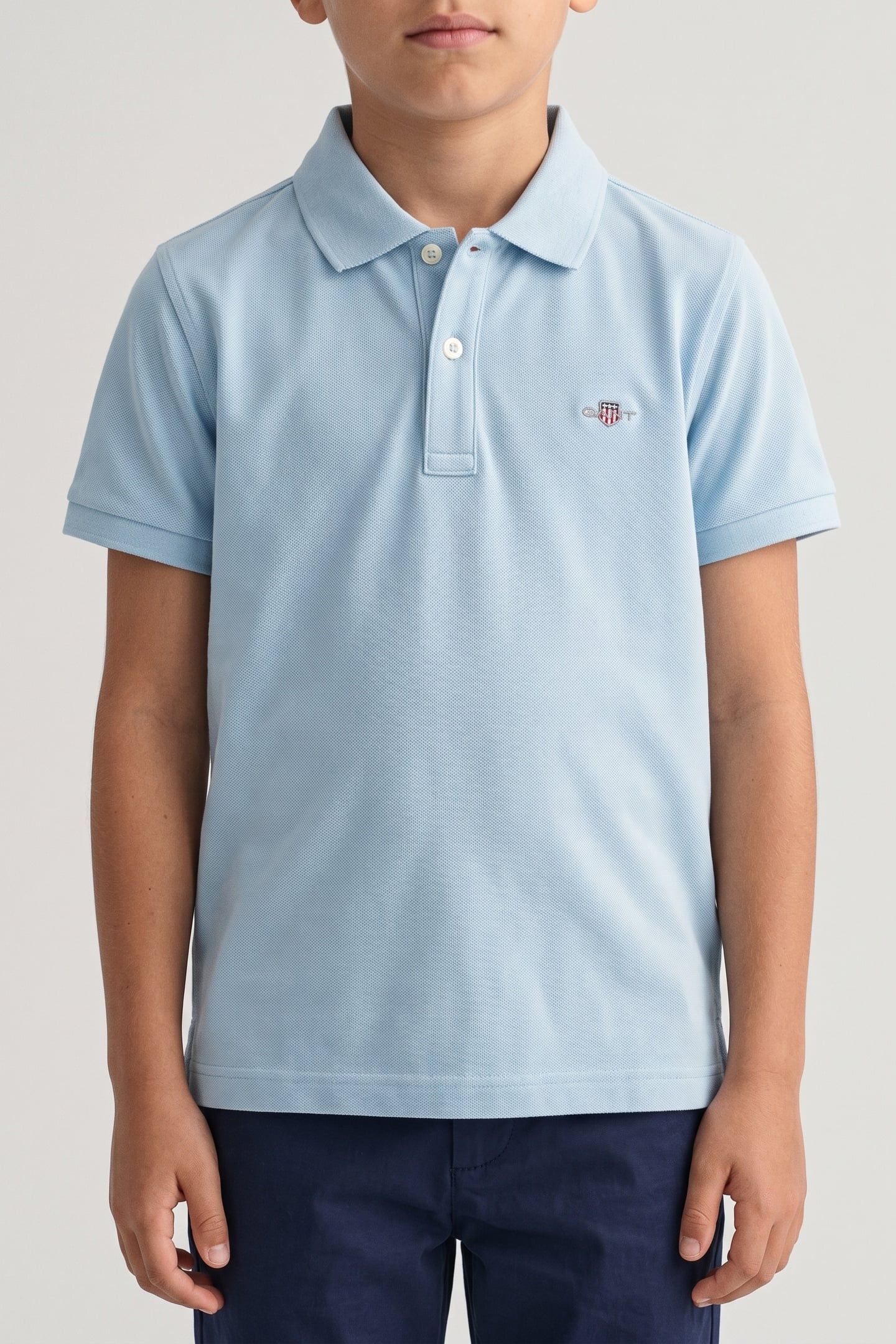 TEEN UNISEX SHIELD SS PIQUE CALMING BLUE 1