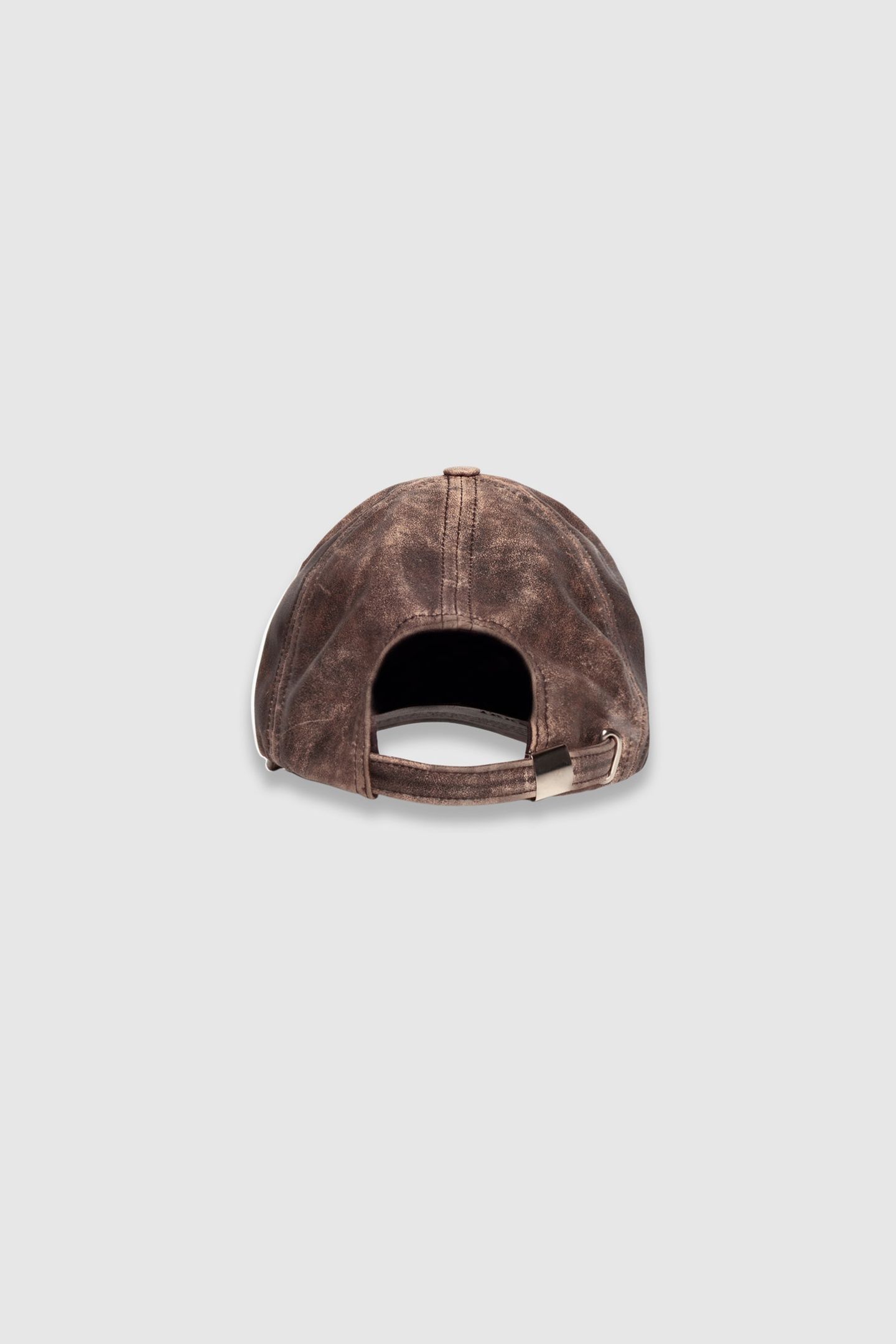 BROWN LEATHER CAP WITH PATINA 4