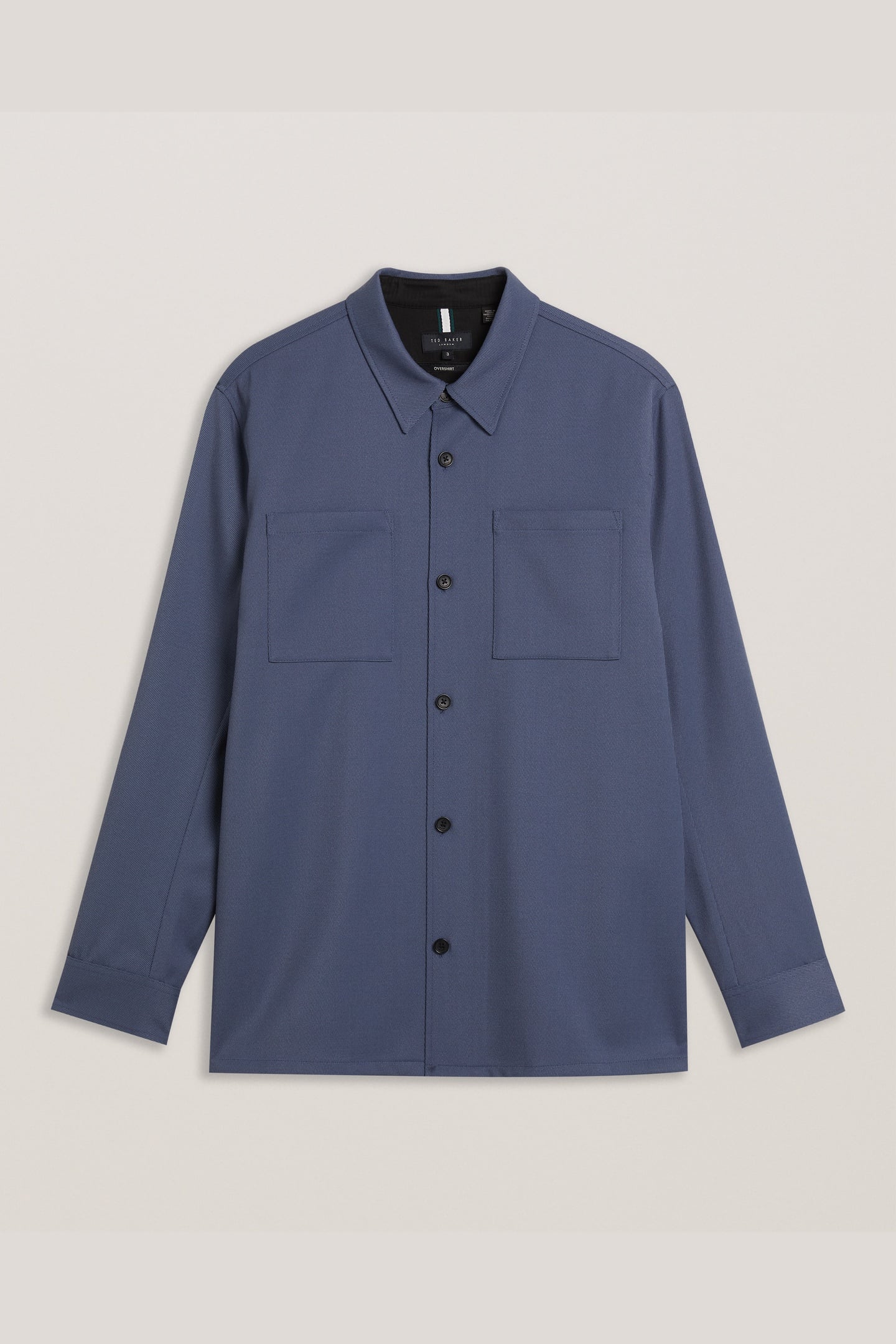 NALFANS LS WOOL BLEND TWILL OVER SHIRT MID-BLUE 4
