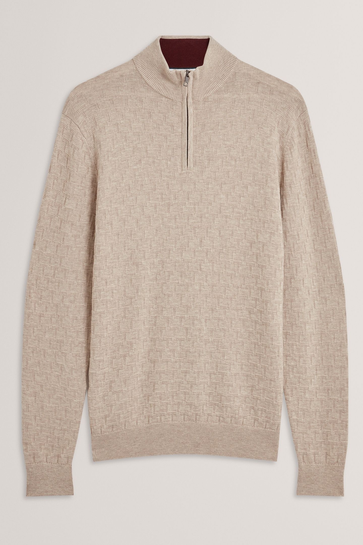 T STITCH HALF ZIP NATURAL 3