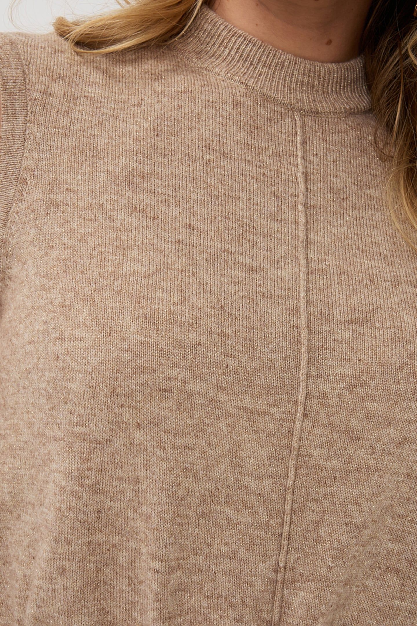 SWEATER COL SLV/LSS WOOL TAUPE 6