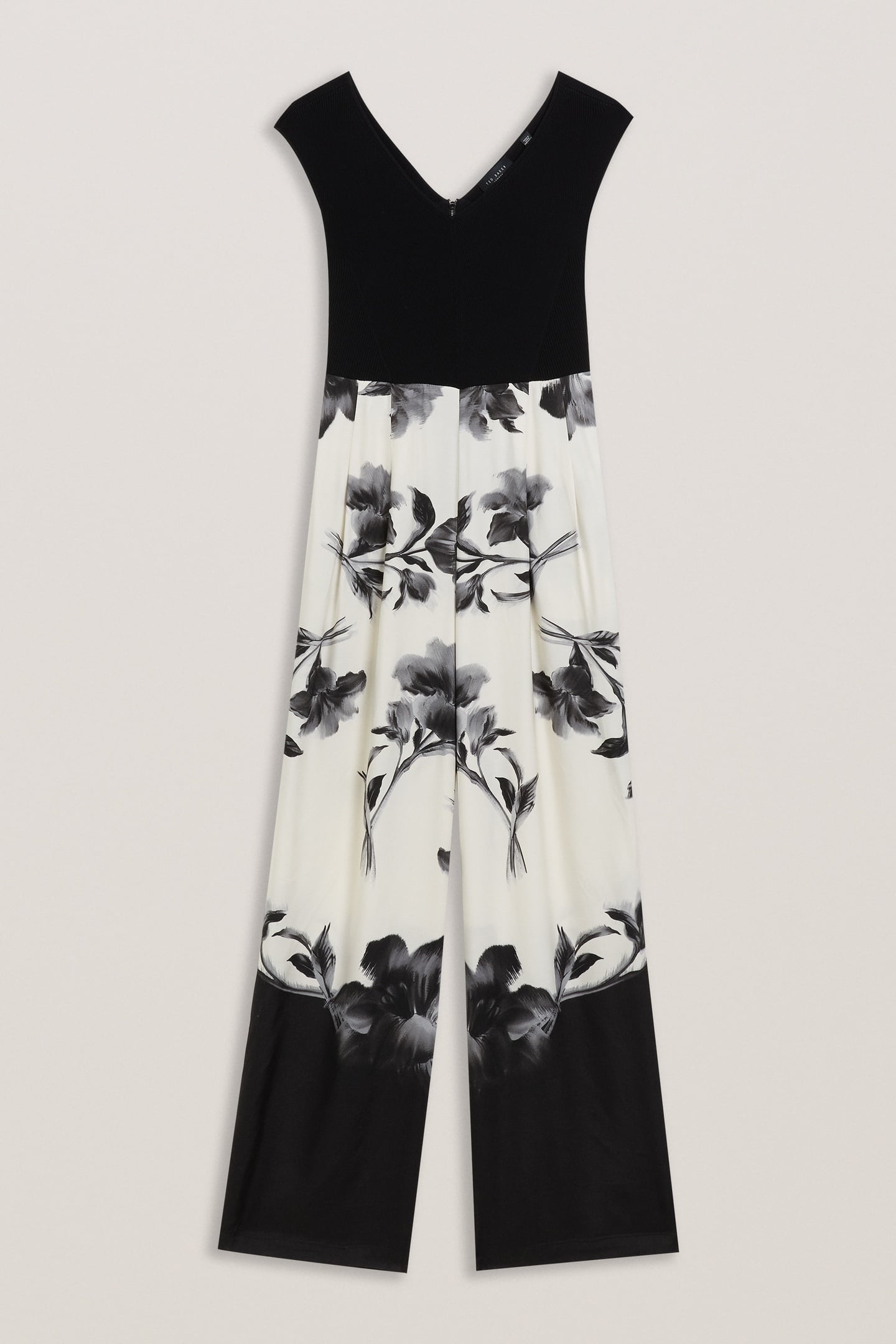 NALCO BARDOT KNIT BODICE PRINTED TROUSERS BLACK 3