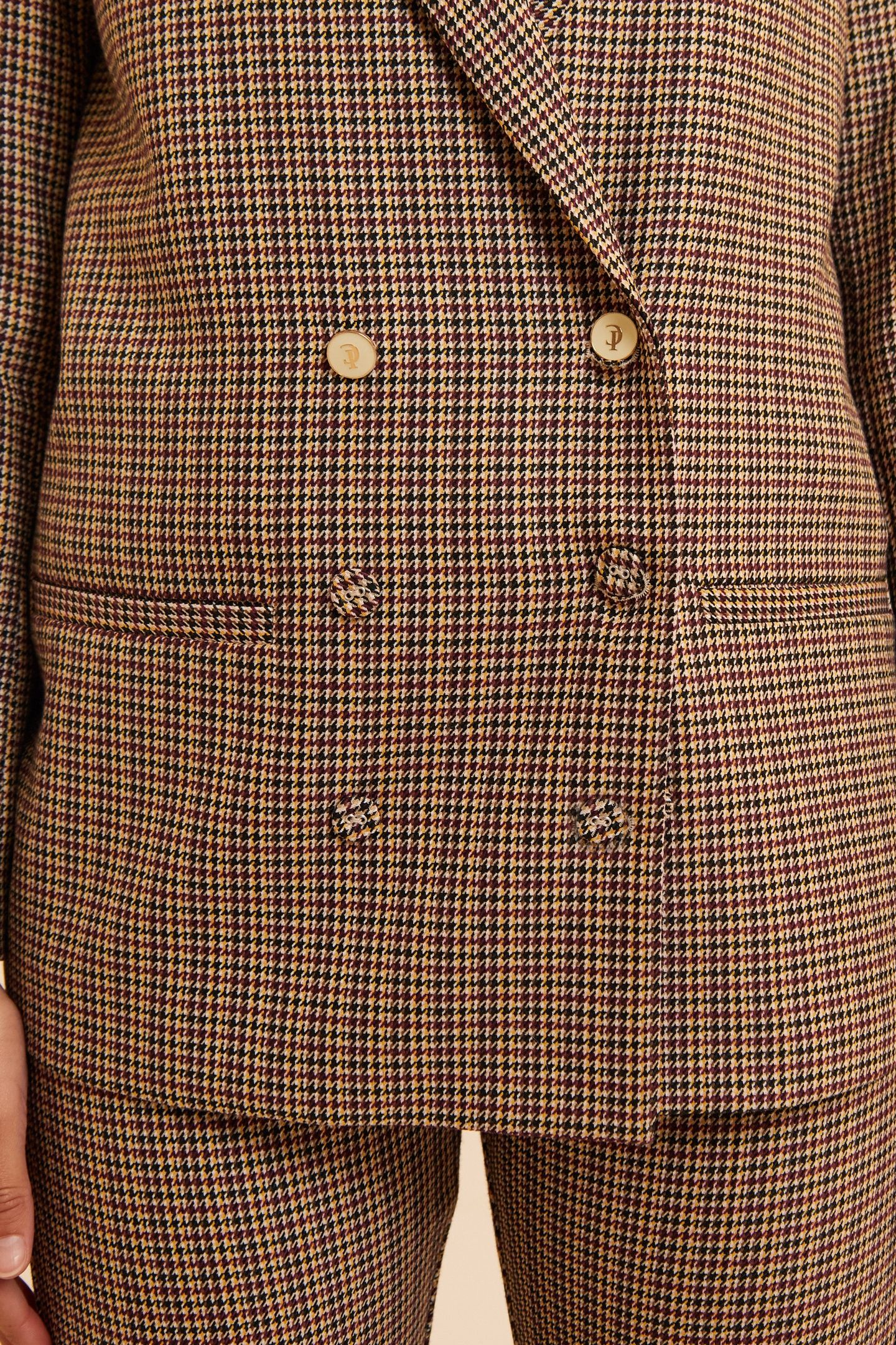 BEIGE HOUNDSTOOTH SUIT JACKET EMMA 4