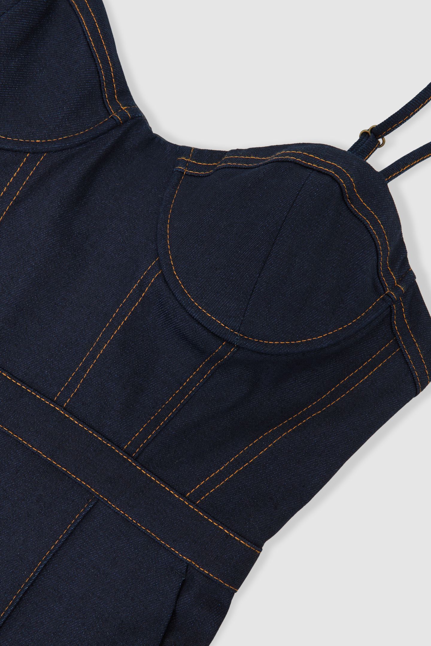 DENIM BUSTIER JUMPSUIT INDIGO BLUE 5
