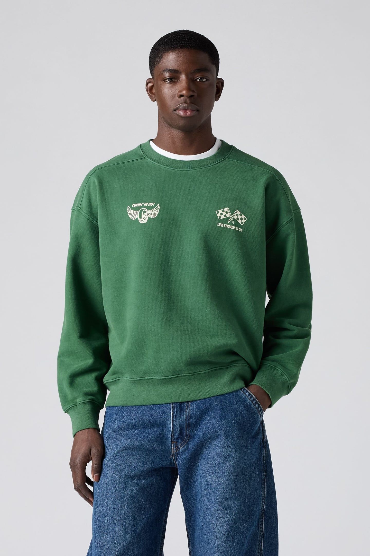 BOXY GRAPHIC CREWNECK SWEATSHIRT 1