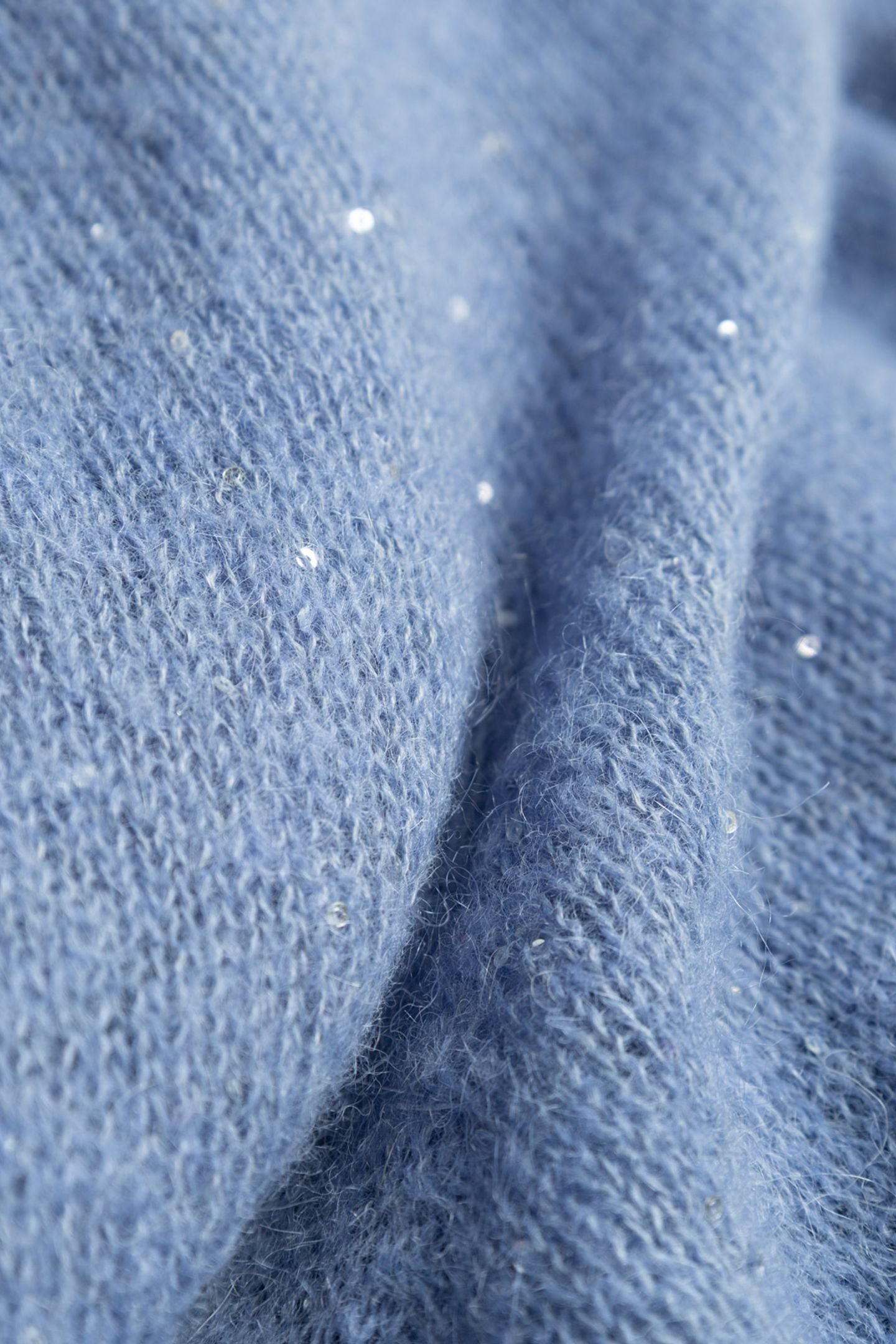 BLUE BALLOON-SLEEVE ROLL-NECK SWEATER, SEQUINS 6