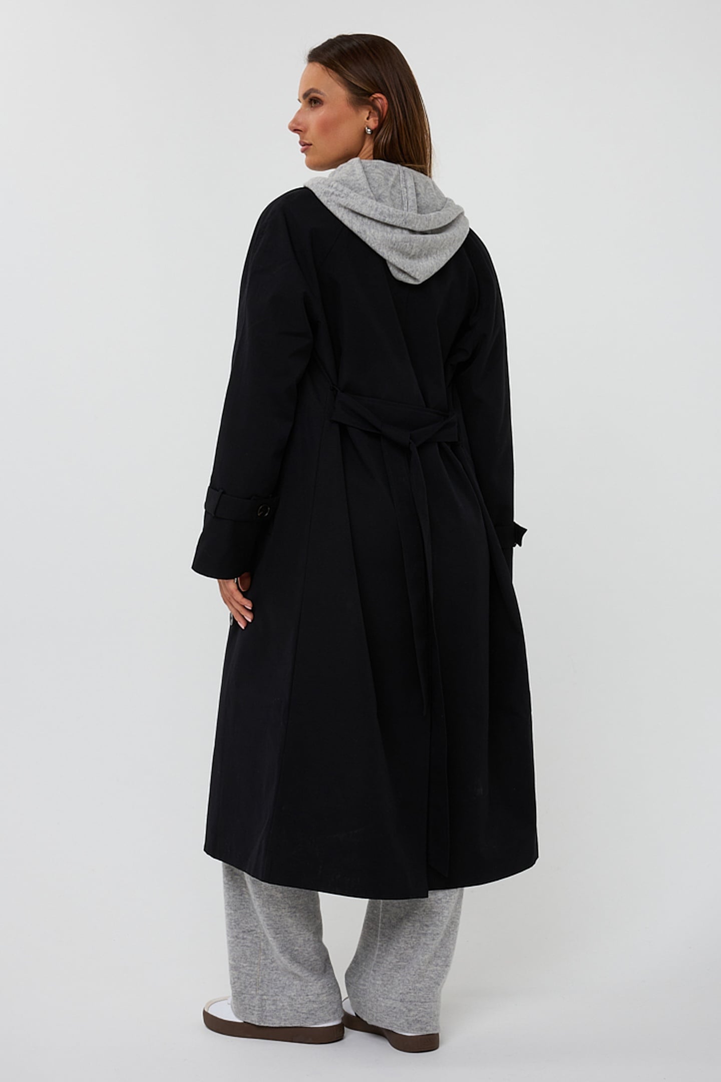 COAT TRENCH LONG BLACK 4