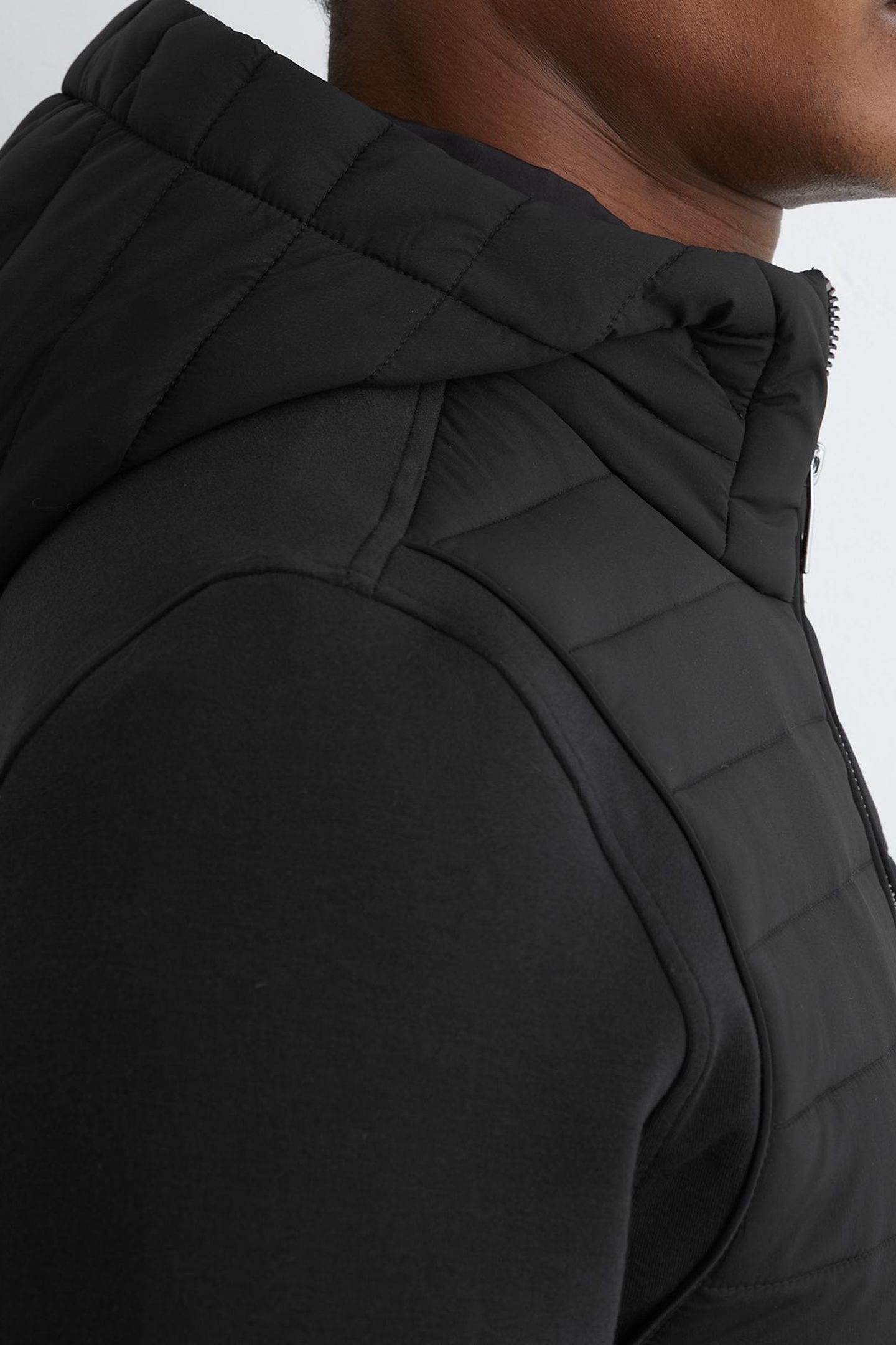 LS HOODED ZIP THROUGH HYBRID JACKET BLACK 6