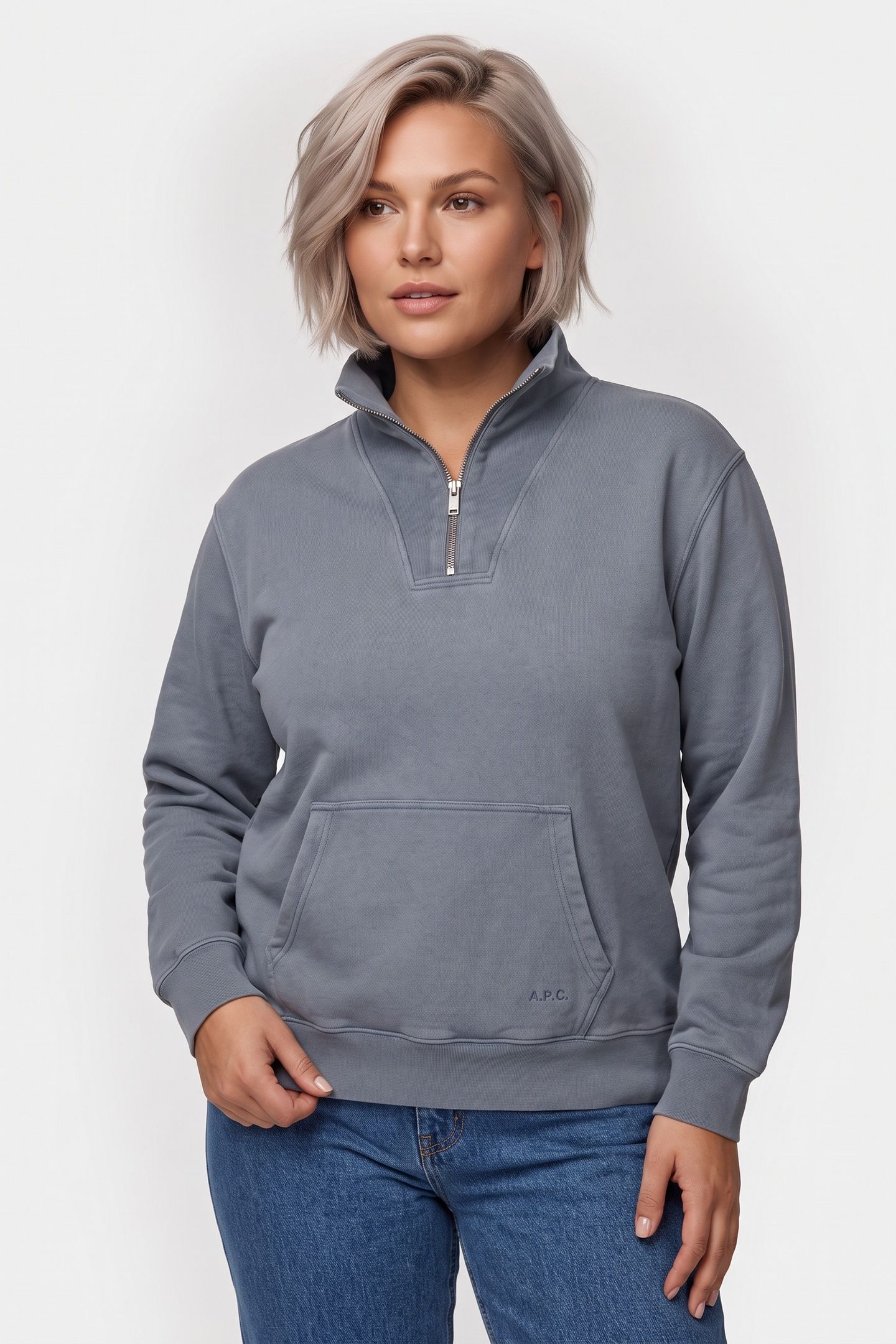 UNISEX TRUCKER JACKET LONG SLEEVE LIGHT BLUE 1