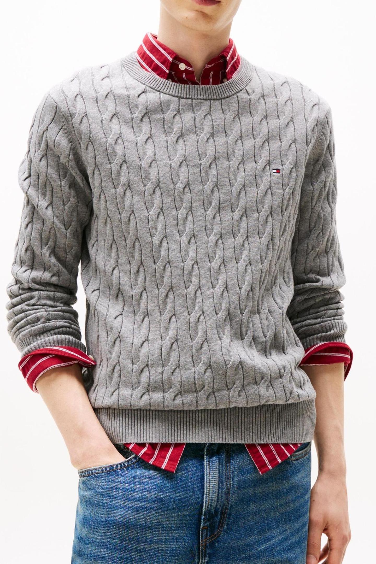 CLASSIC COTTON CABLE MEDIUM GREY HEATHER 6