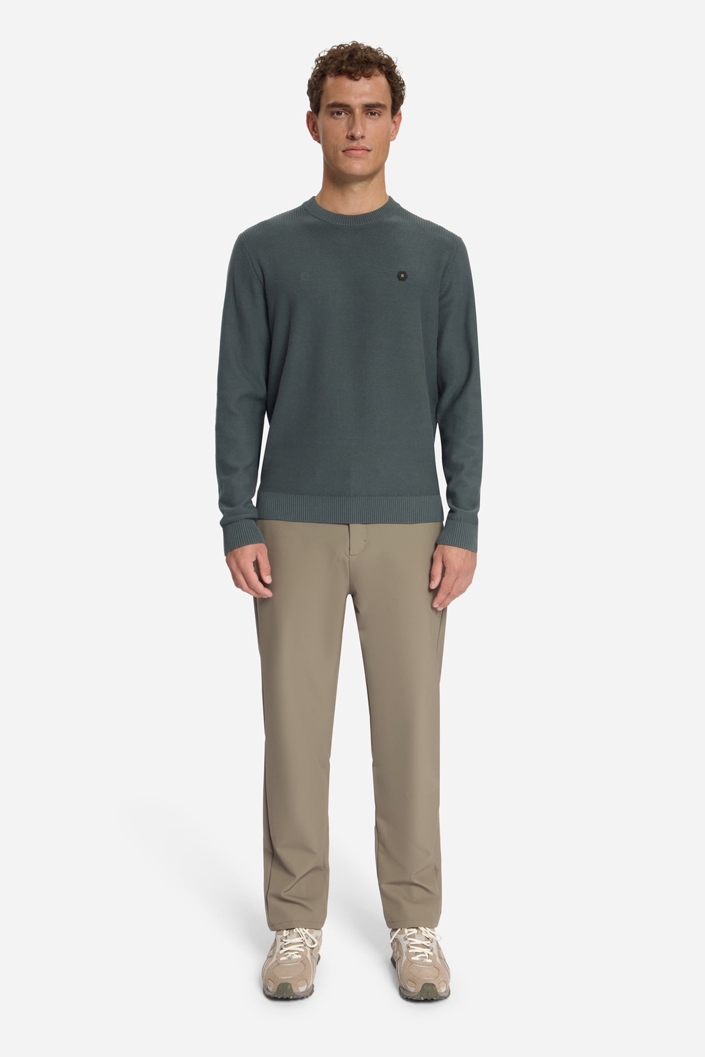 PULLOVER CREWNECK SHOULDER DETAIL DARK STEEL 3