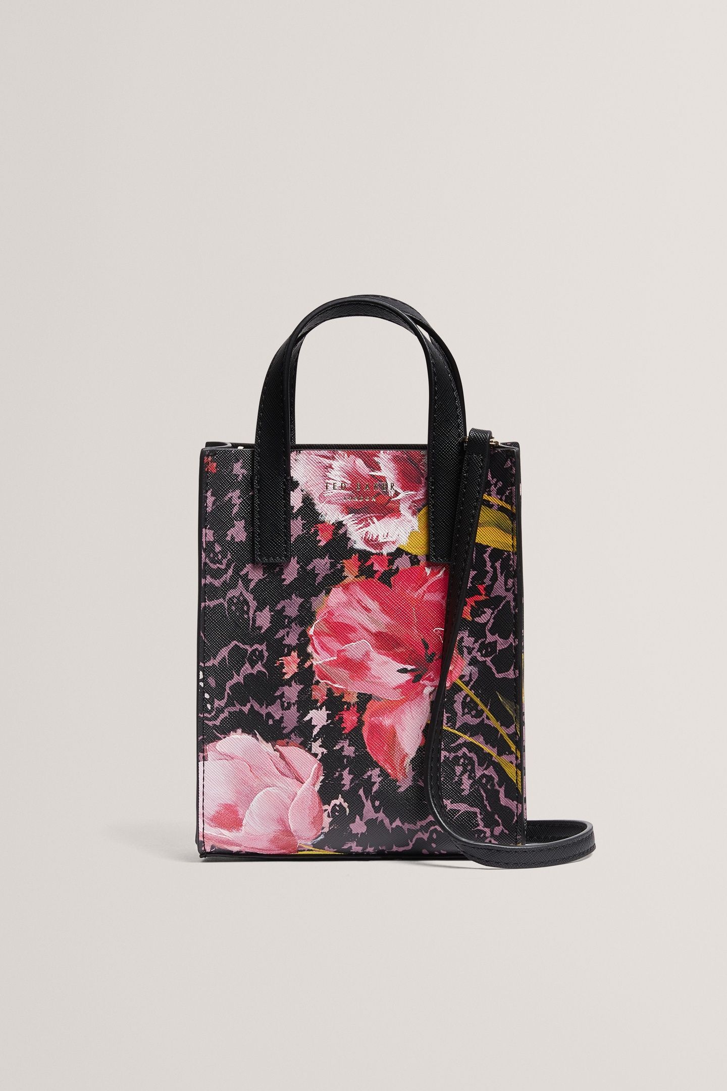 FLORAL PRINTED MINI ICON BAG BLACK 1