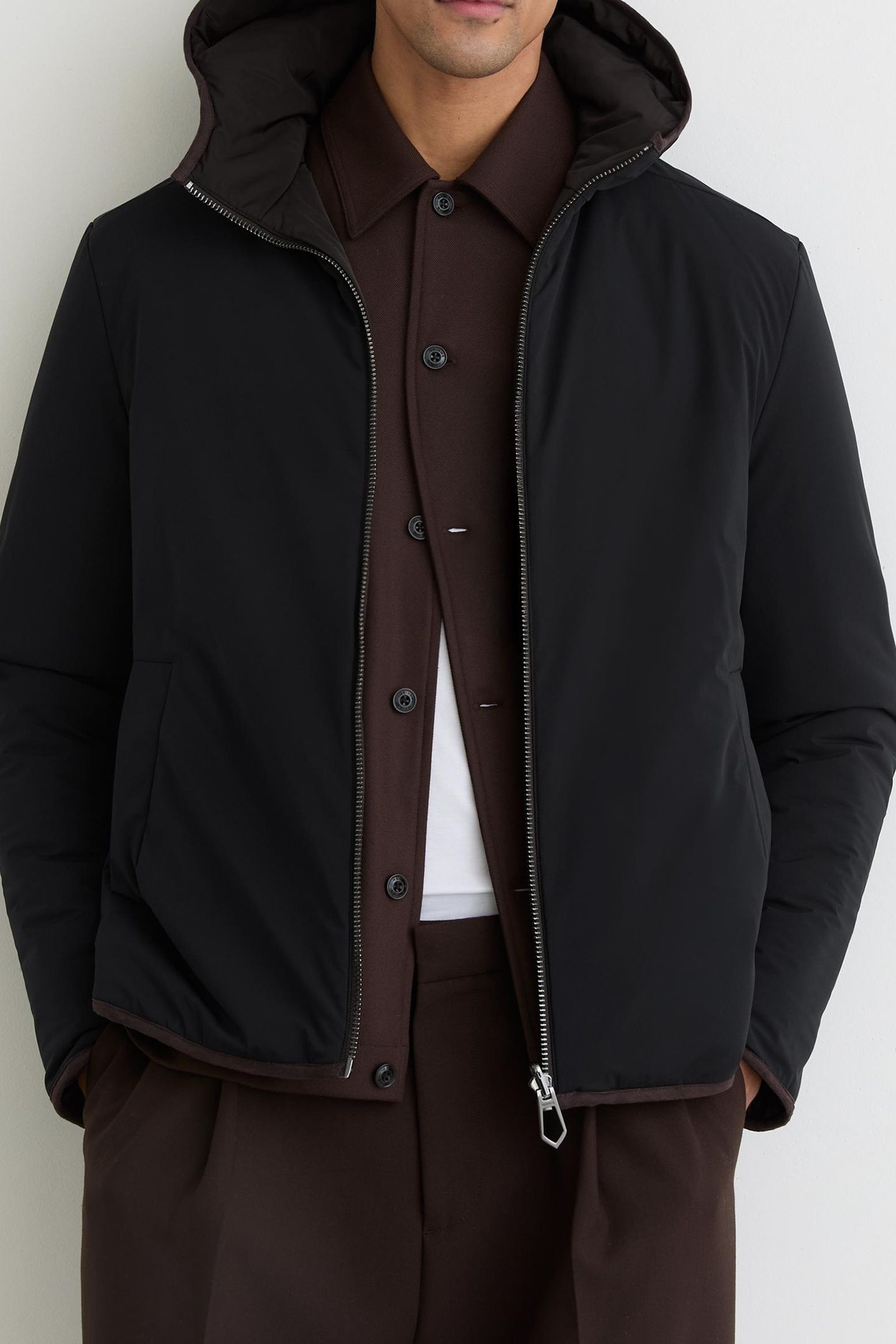LS REVERSIBLE WADDED PUFFER JACKET NAVY/BROWN 1