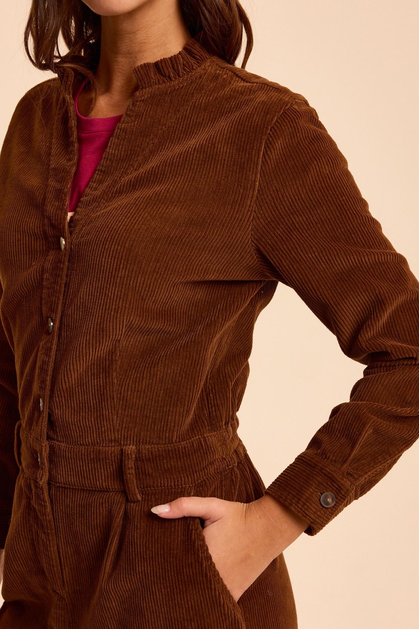 CAMEL CORDUROY JUMPSUIT 4