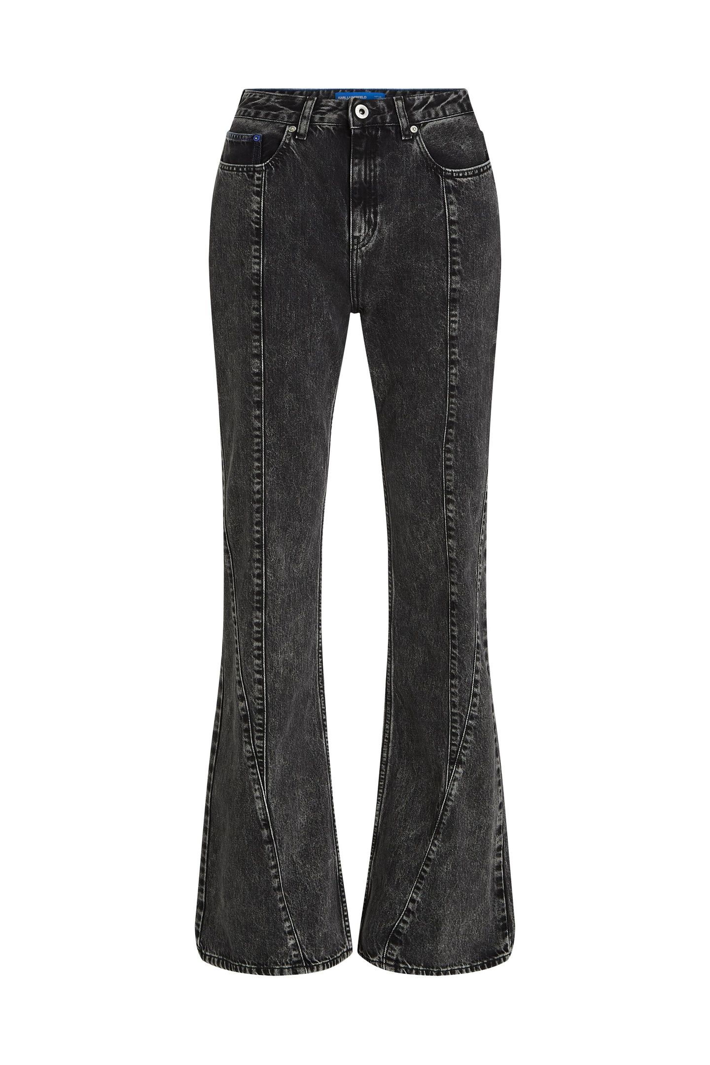 KLJ HR FLARE DENIM STONE WASHED BLACK 4