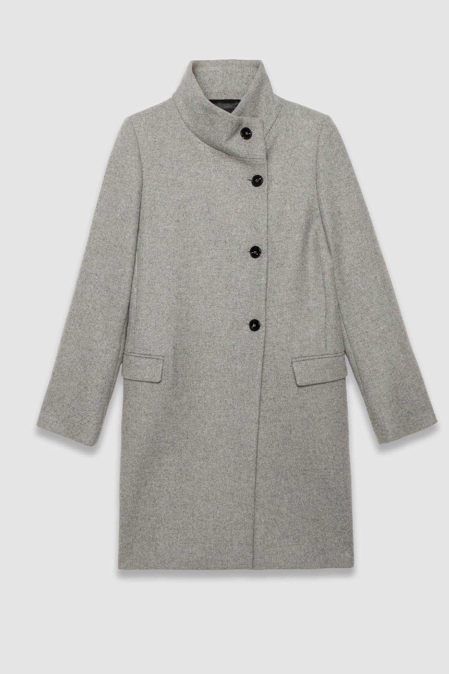 GREY COAT WITH ASYMMETRIC BUTTONING 4